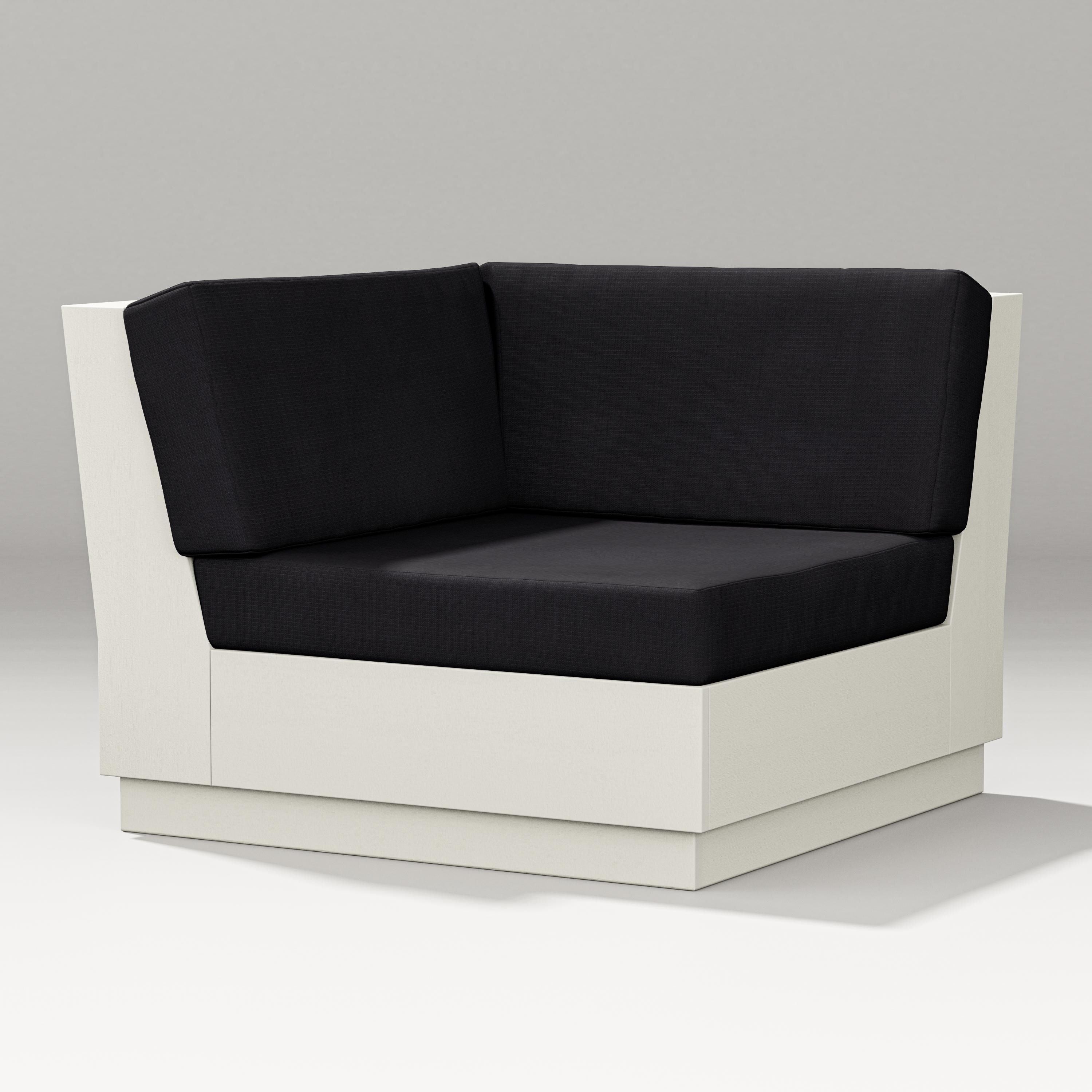 PW Designer Series Elevate Modular Corner Chair in Vintage White / Midnight Linen