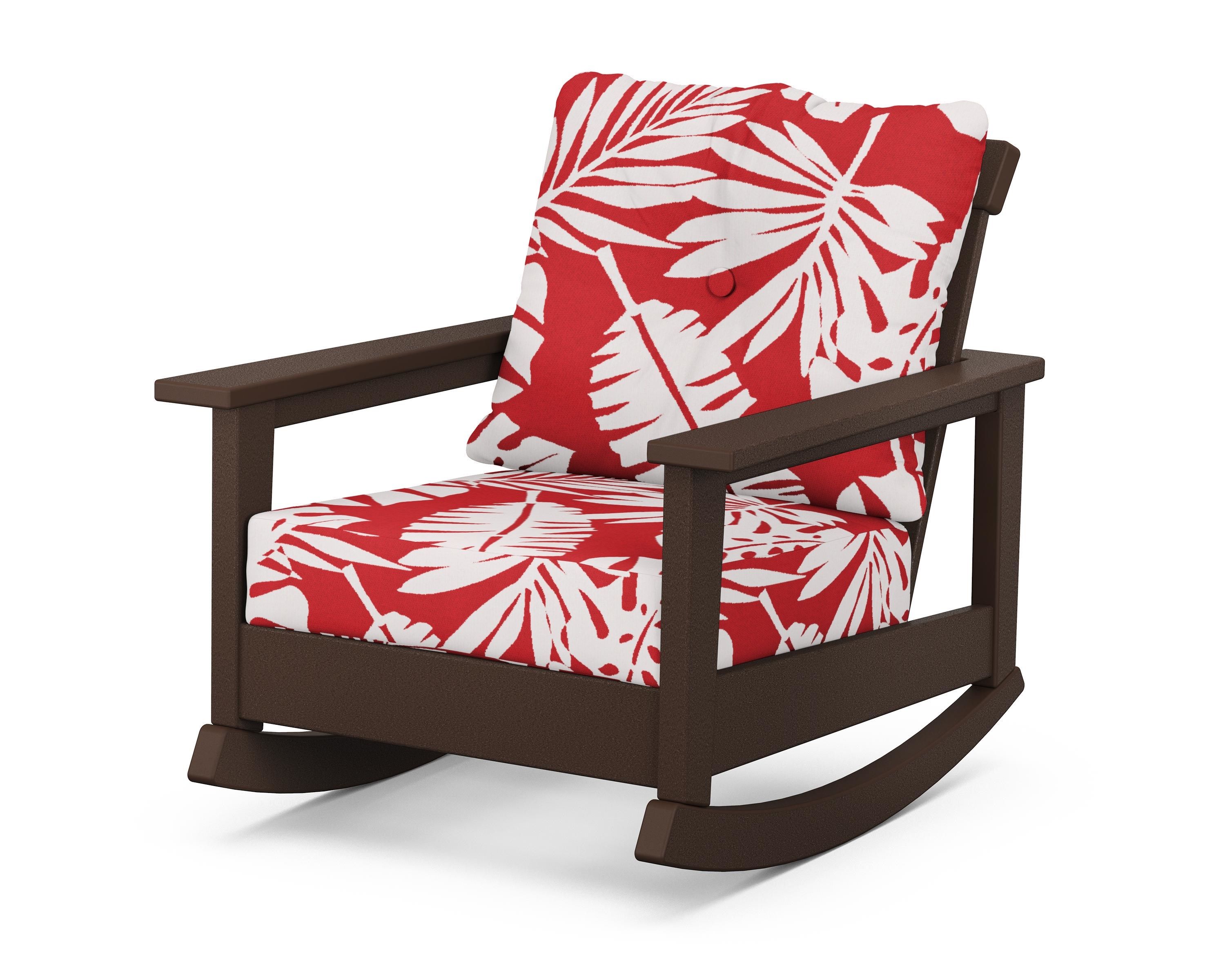 POLYWOOD® Prescott Deep Seating Rocking Chair in Mahogany / Leaf Crimson