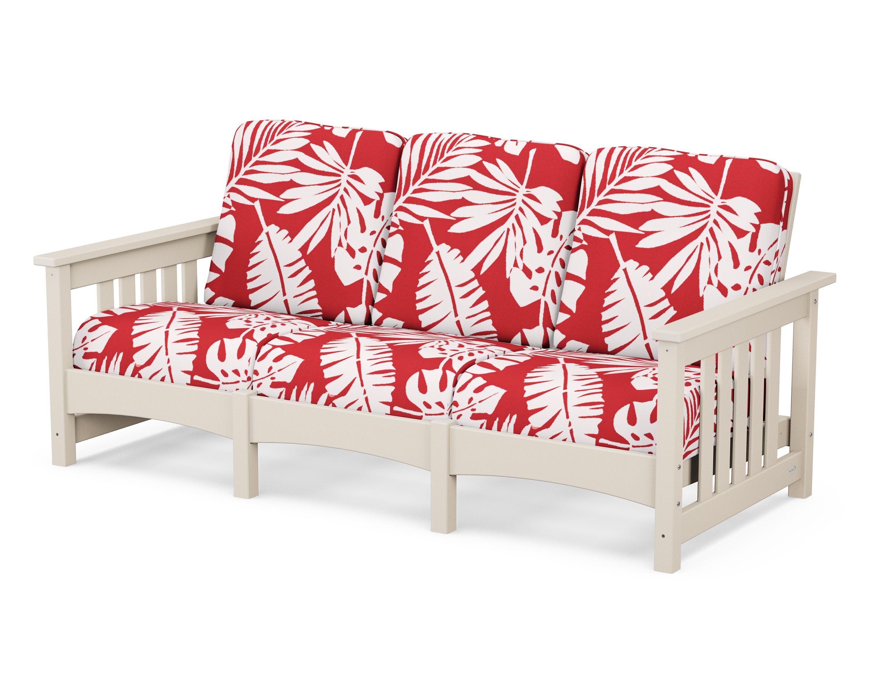POLYWOOD® Club Mission Sofa in Sand / Leaf Crimson