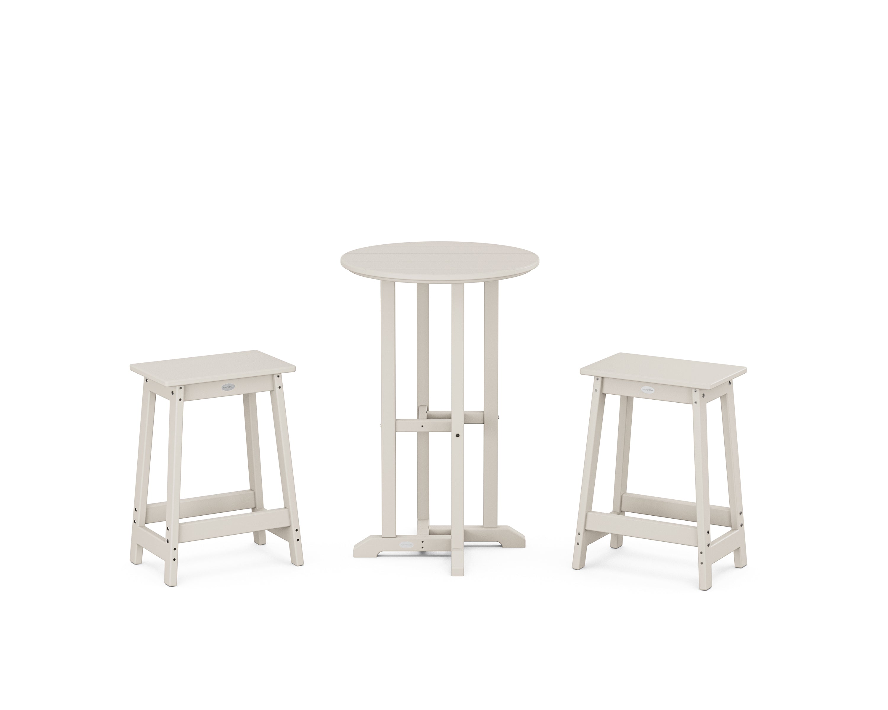 POLYWOOD® Modern Studio Counter Stool 3-Piece Bistro Set in Sand