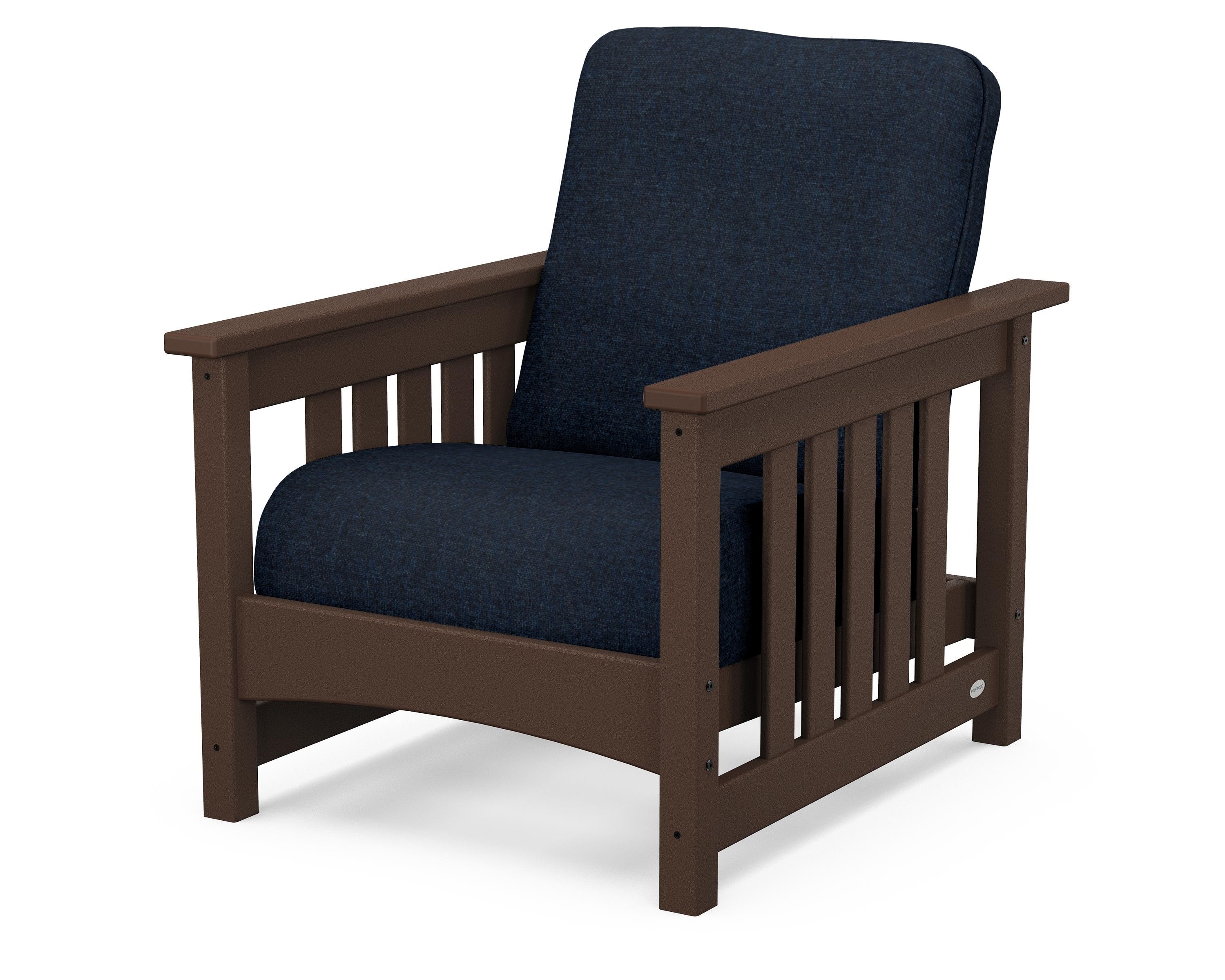 POLYWOOD® Club Mission Chair in Mahogany / Marine Indigo