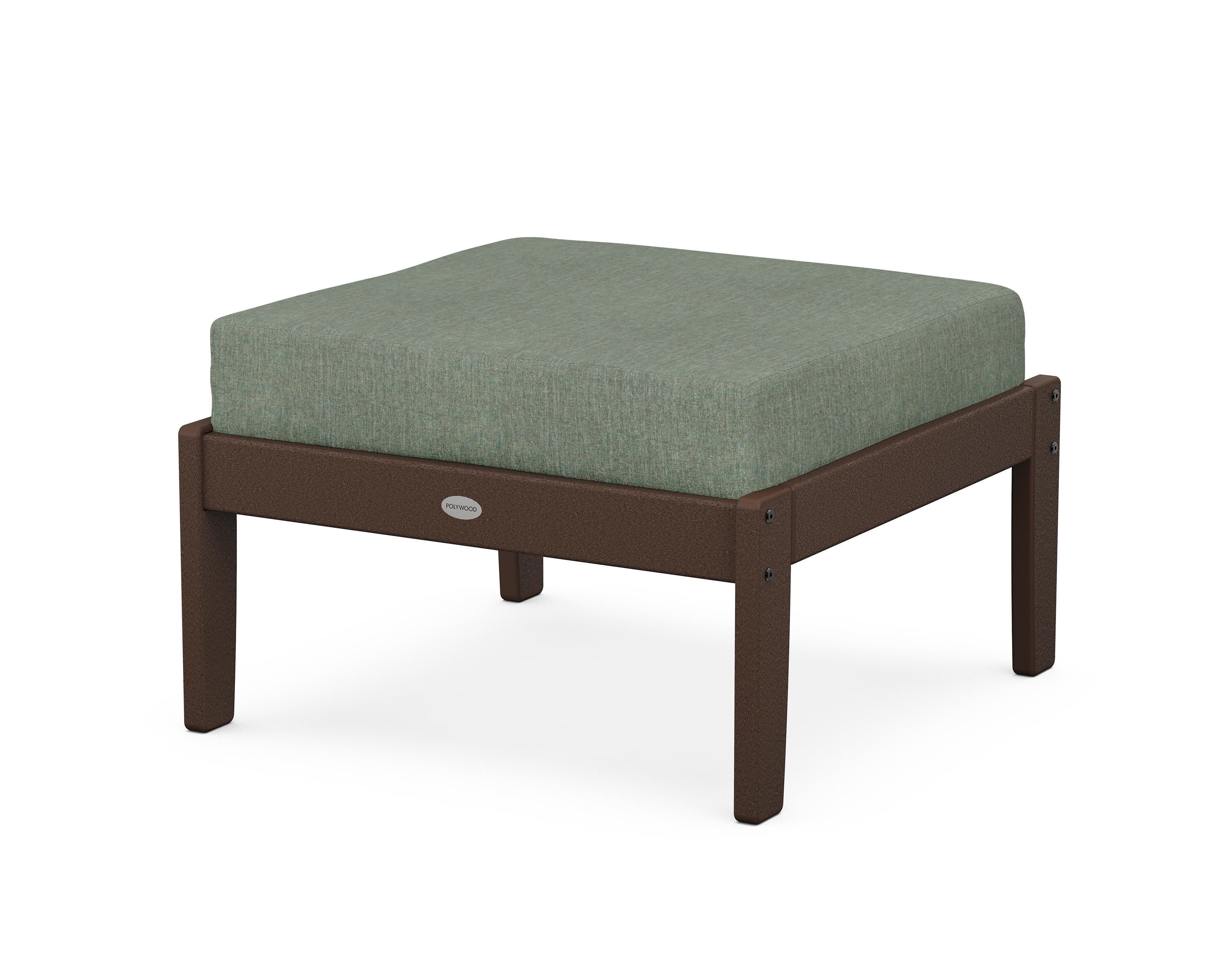 POLYWOOD® Braxton Deep Seating Ottoman in Mahogany / Cast Sage