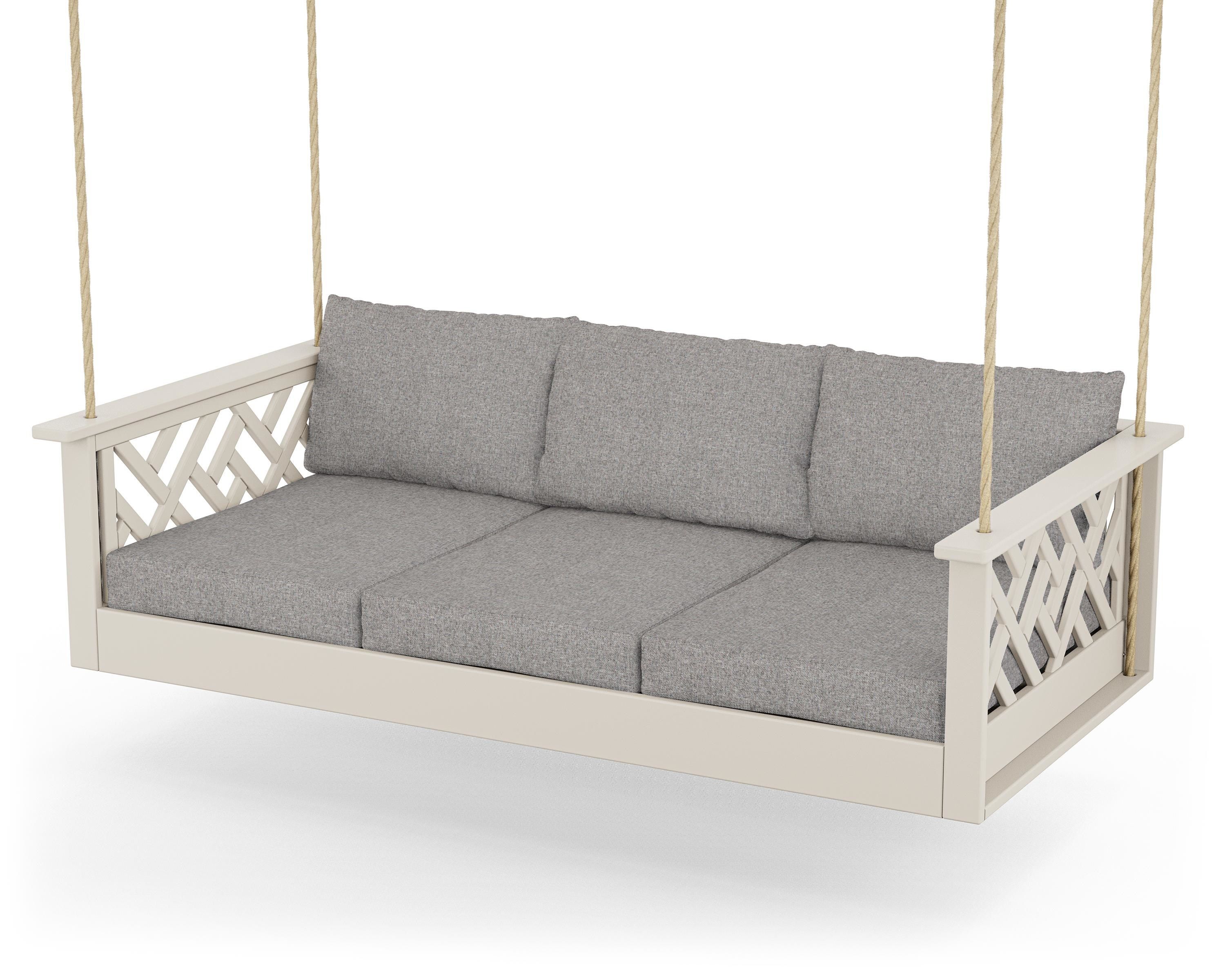 POLYWOOD® Chippendale Daybed Swing in Sand / Grey Mist