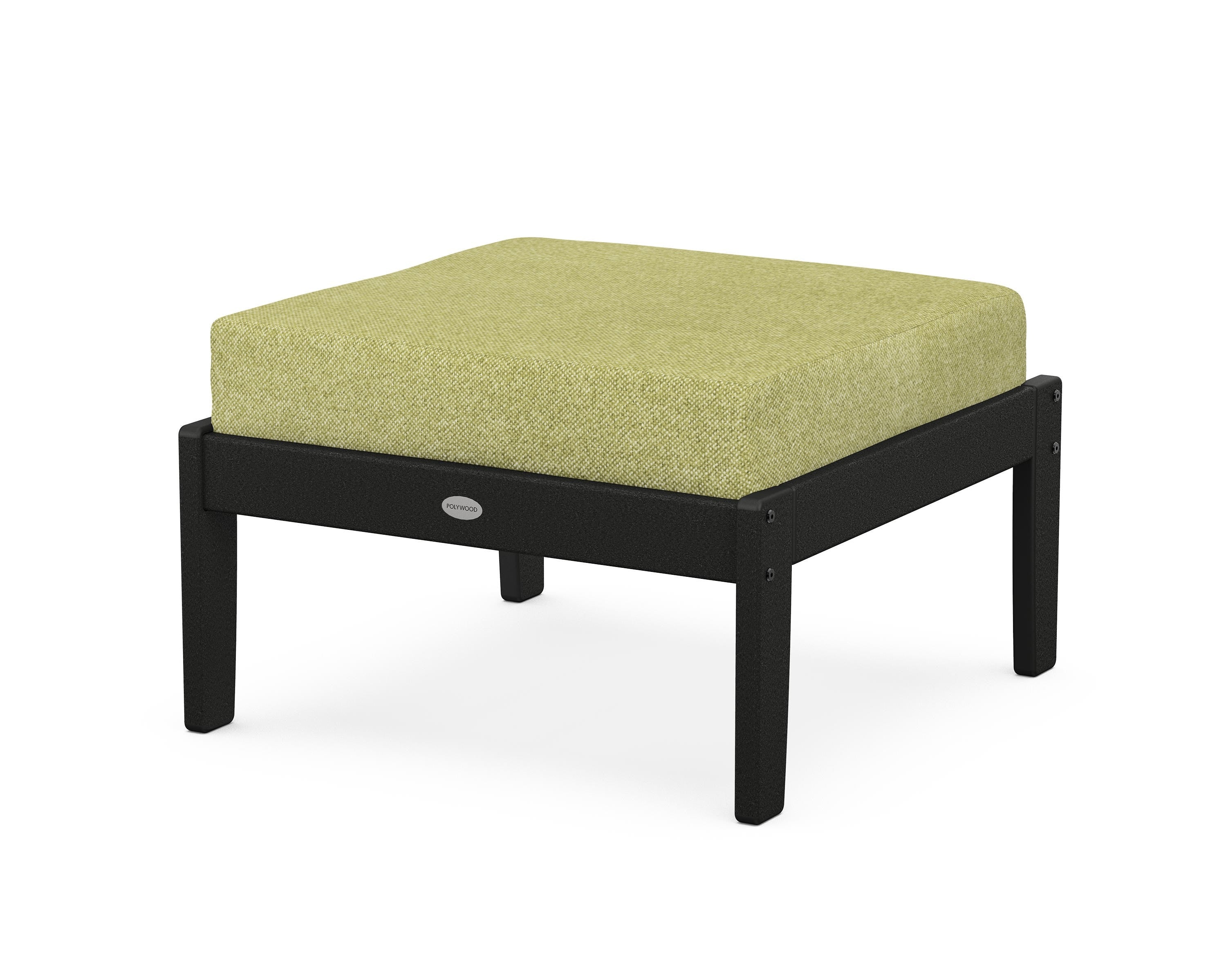 POLYWOOD® Braxton Deep Seating Ottoman in Black / Chartreuse Boucle
