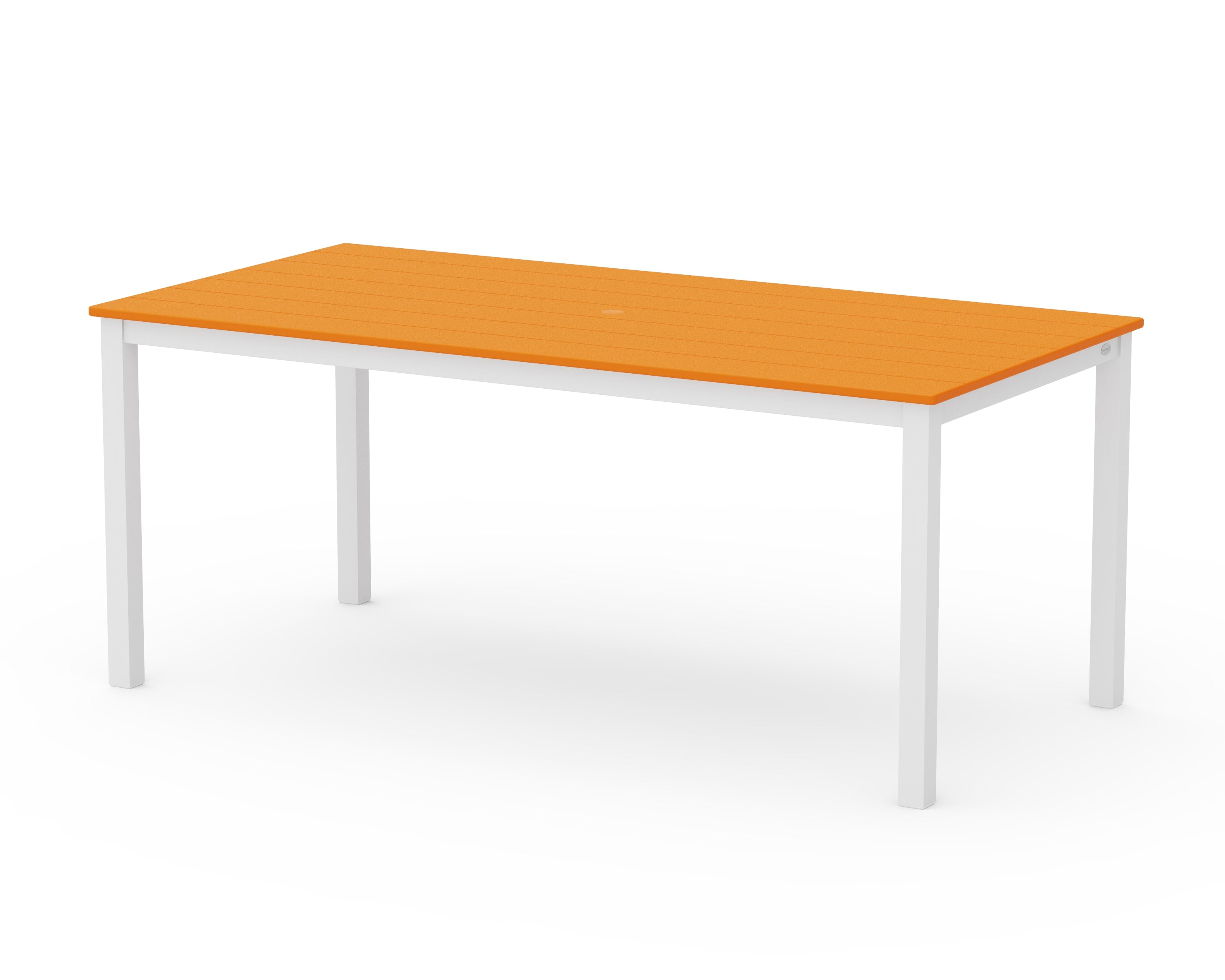 POLYWOOD® Main Street 36" x 72" Dining Table in White / Tangerine