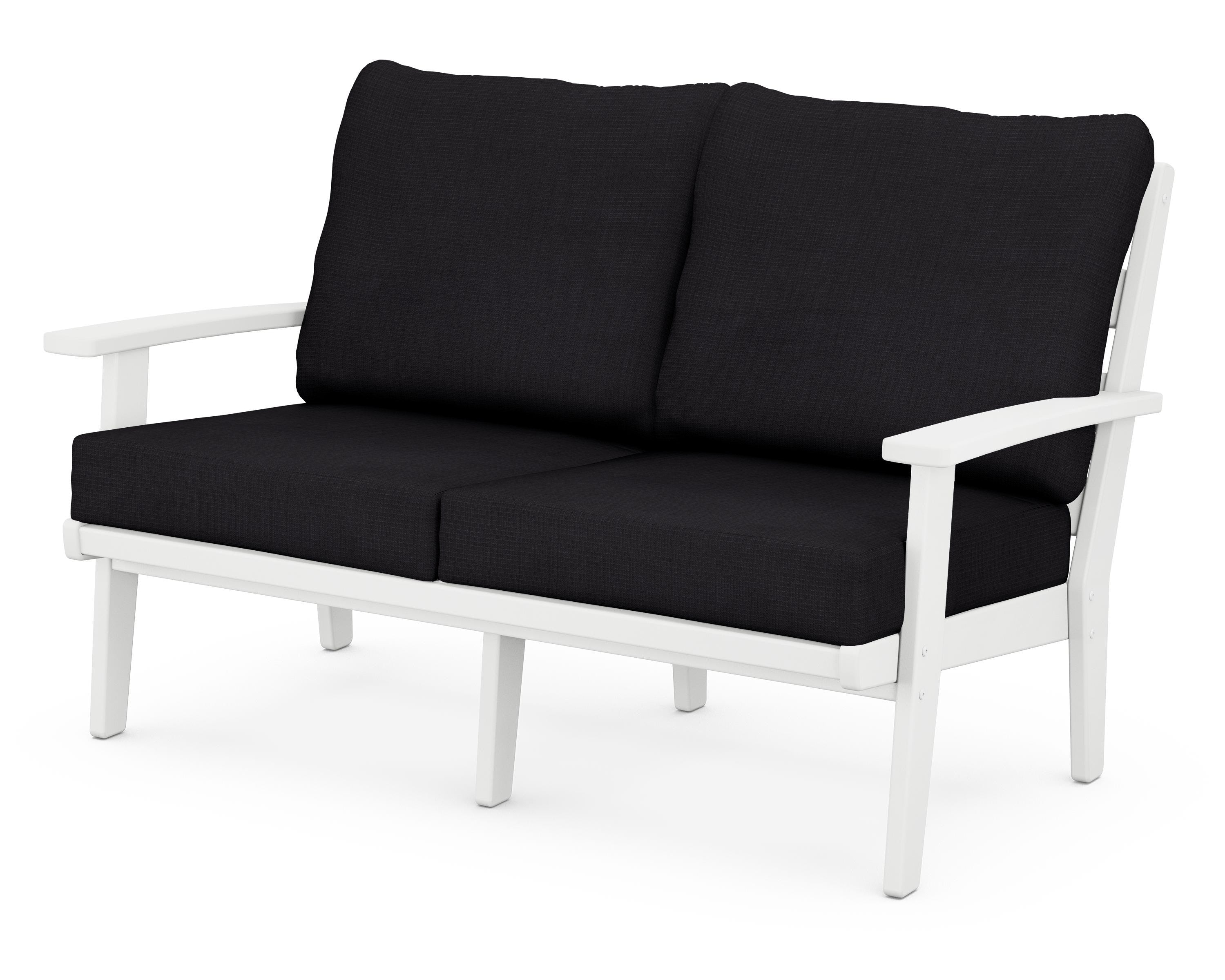 POLYWOOD® Grant Park Deep Seating Loveseat in White / Midnight Linen