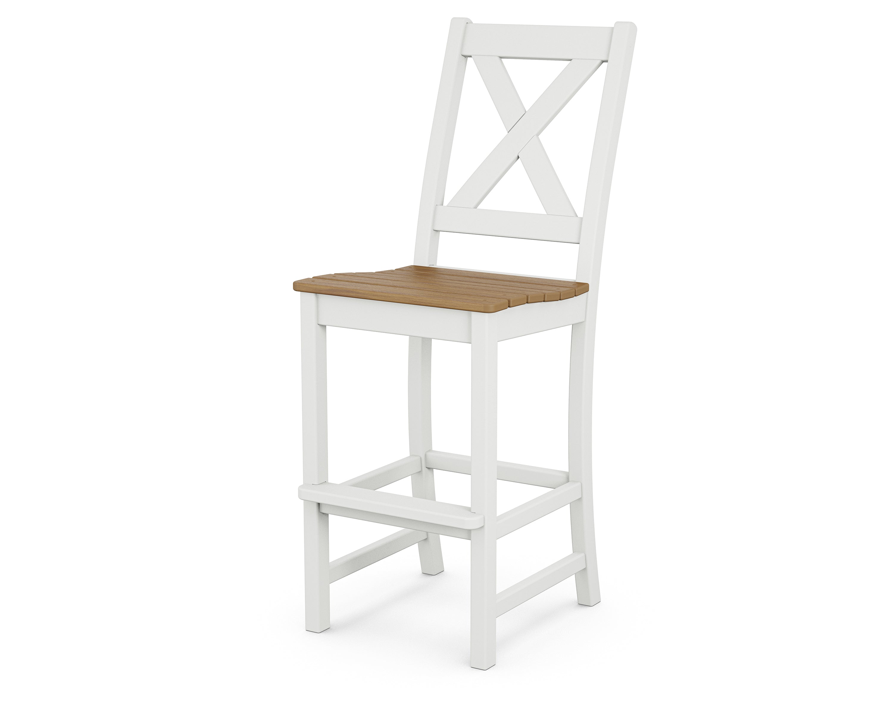 POLYWOOD® Braxton Bar Side Chair in White / Natural