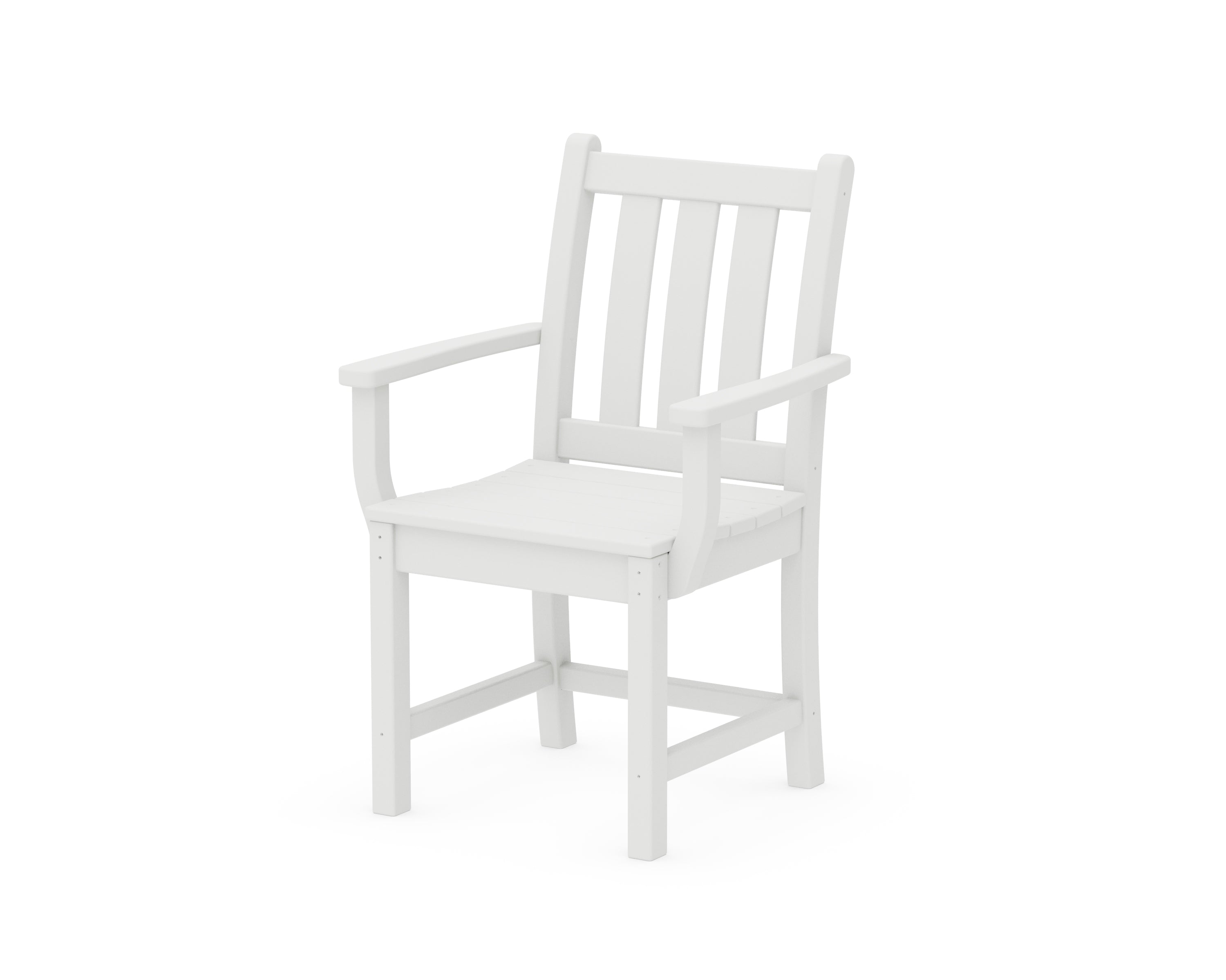 POLYWOOD® Traditional Garden Dining Arm Chair in White