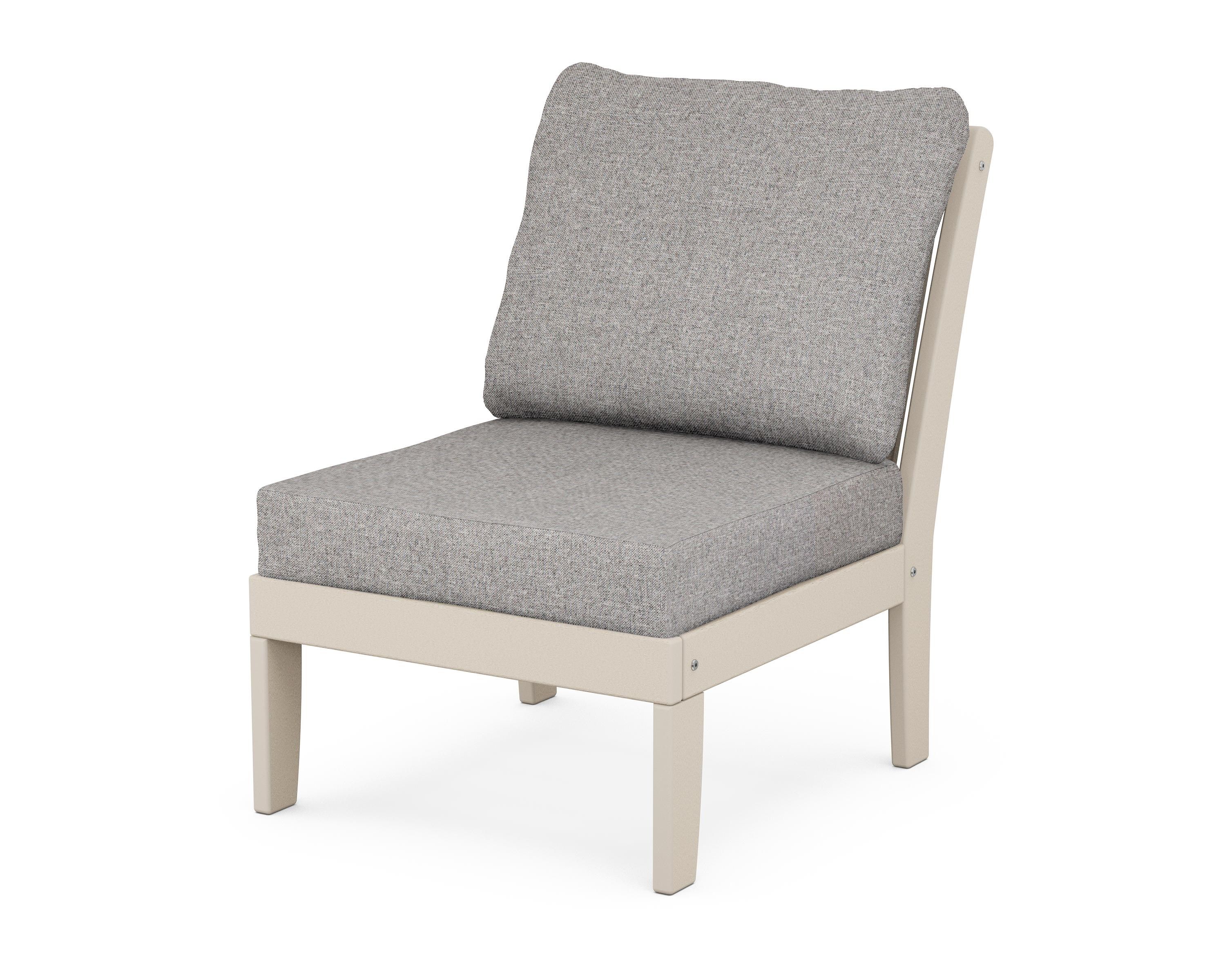 POLYWOOD® Braxton Modular Armless Chair in Sand / Grey Mist