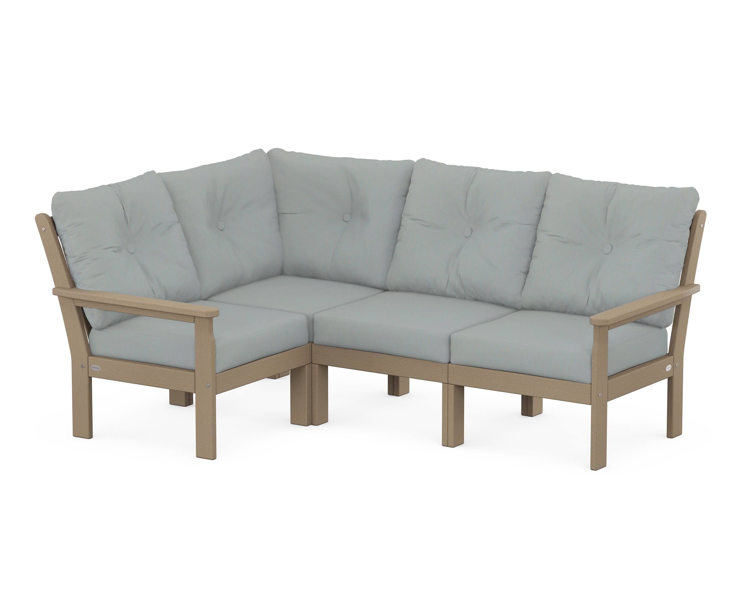 POLYWOOD® Vineyard 4-Piece Sectional in Vintage Sahara / Spa