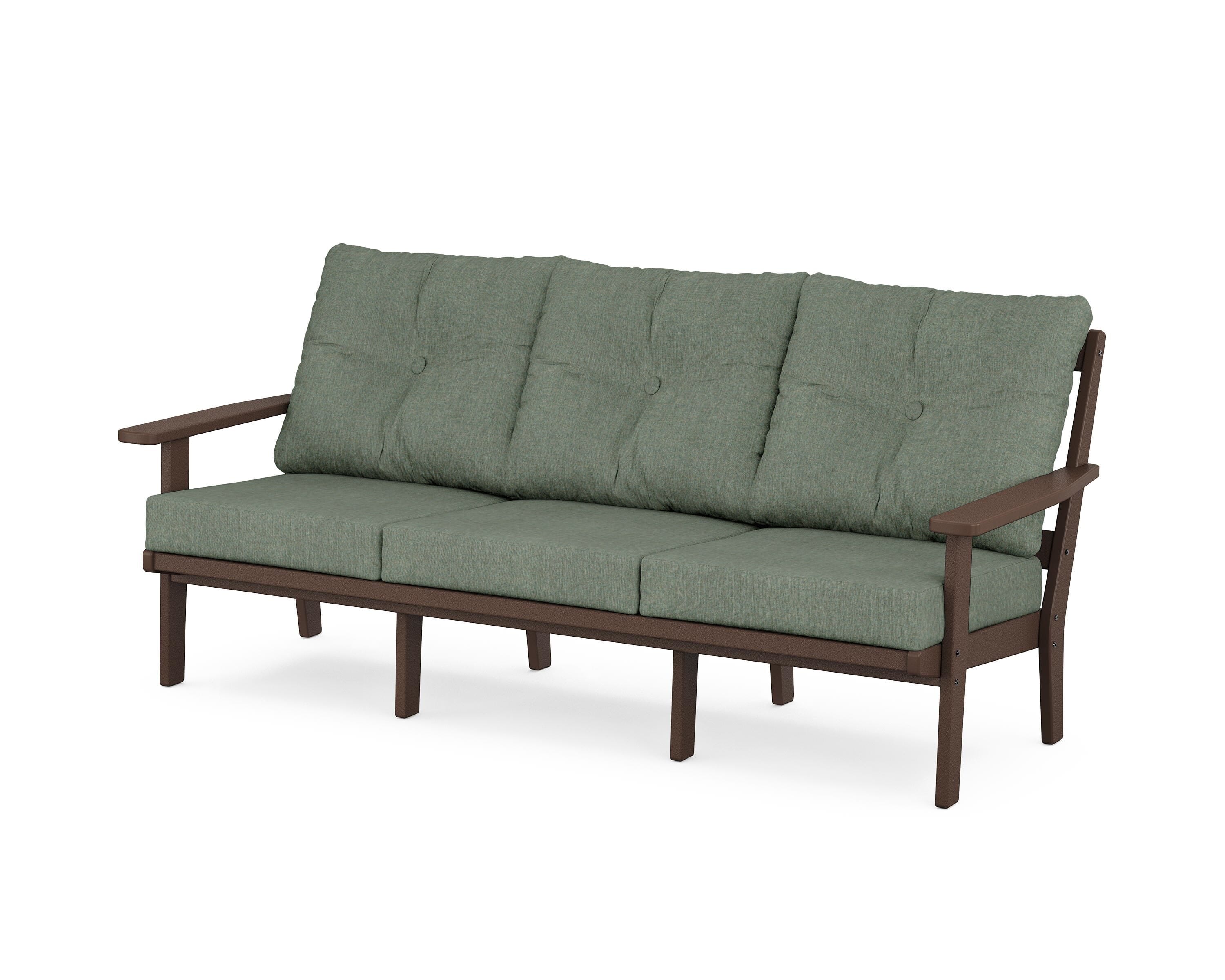 POLYWOOD® Prairie Deep Seating Sofa in Mahogany / Cast Sage