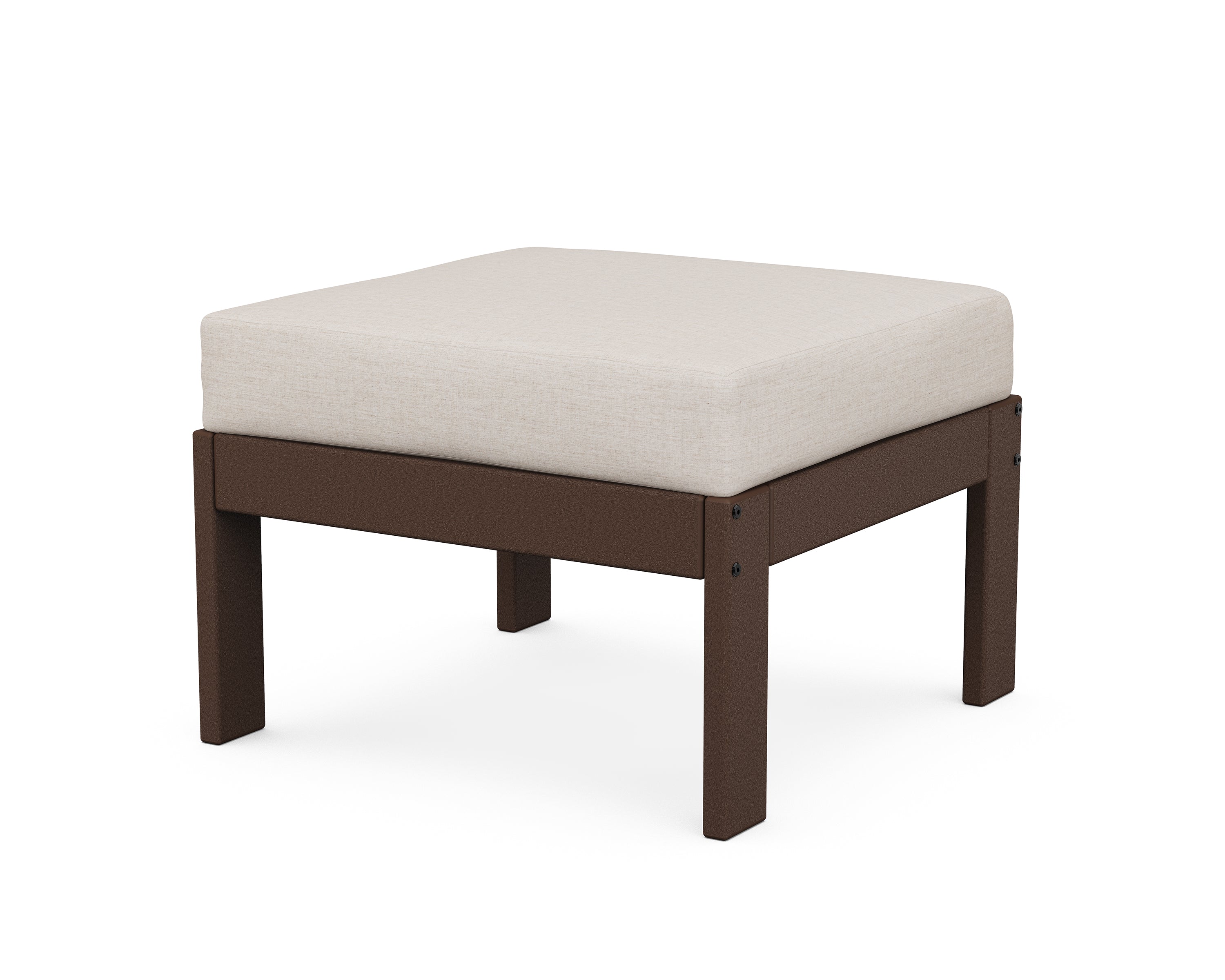 POLYWOOD® Vineyard Modular Ottoman in Mahogany / Cast Ash