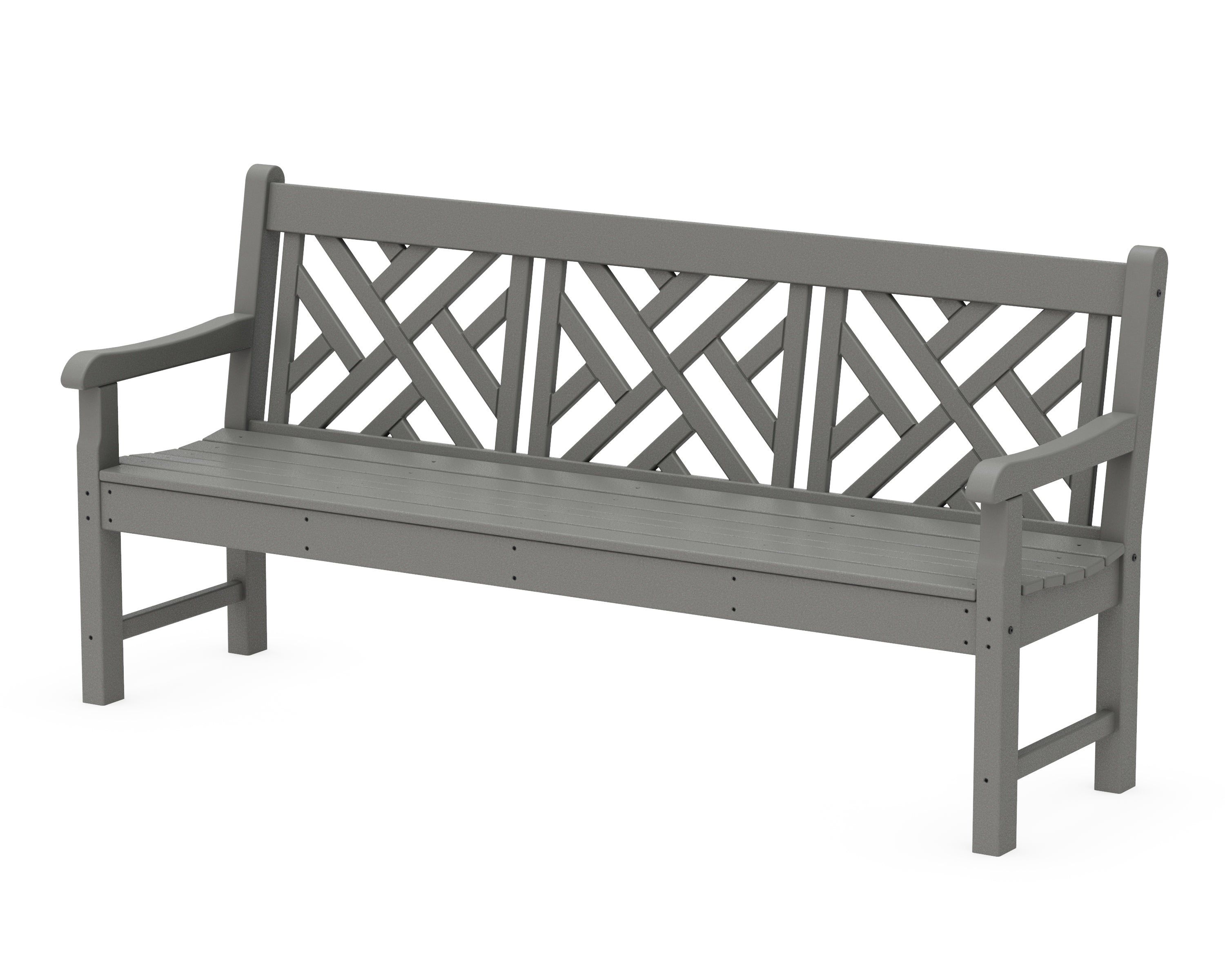 POLYWOOD® Rockford 72" Chippendale Bench in Slate Grey