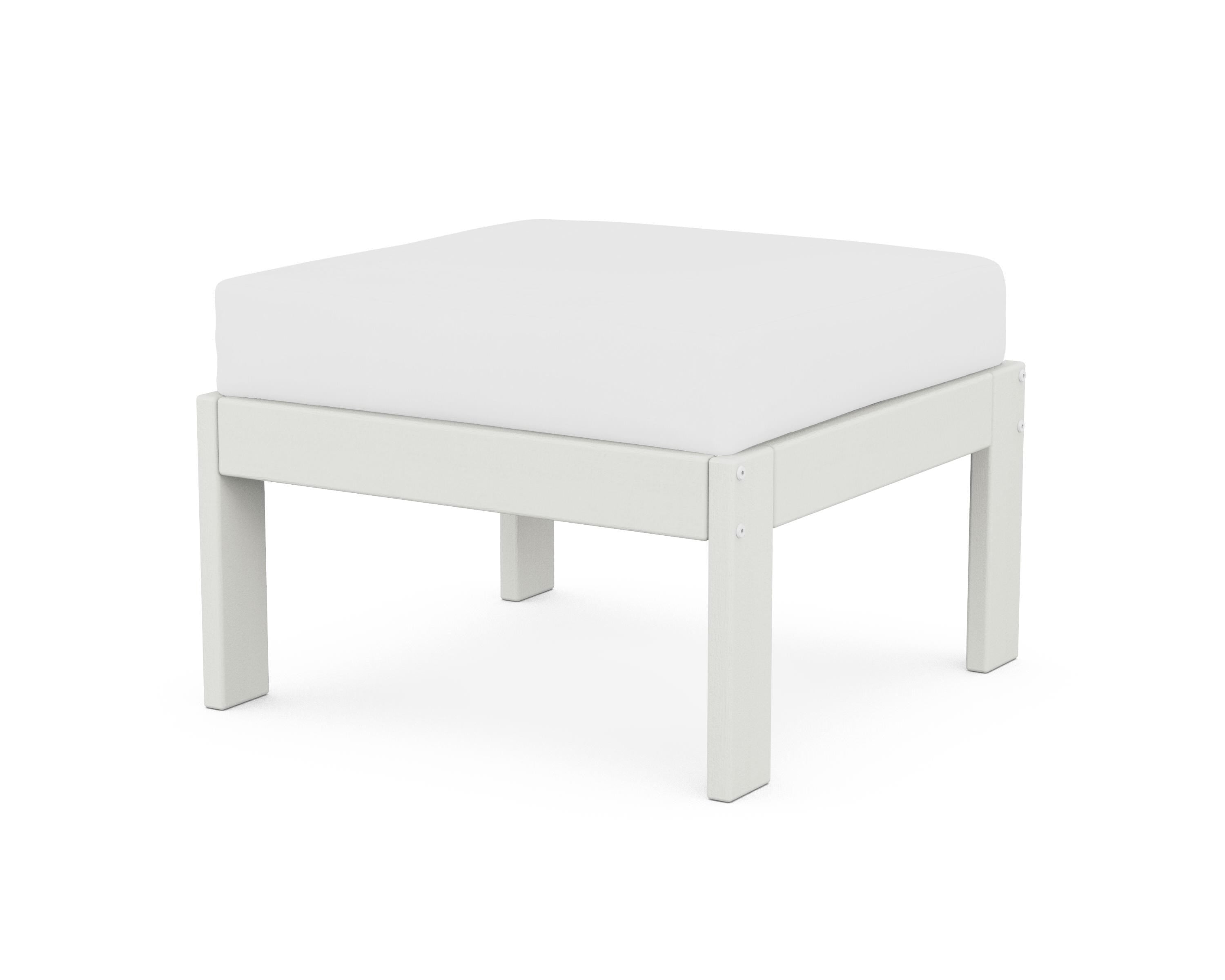 POLYWOOD® Vineyard Modular Ottoman in Vintage White / Natural