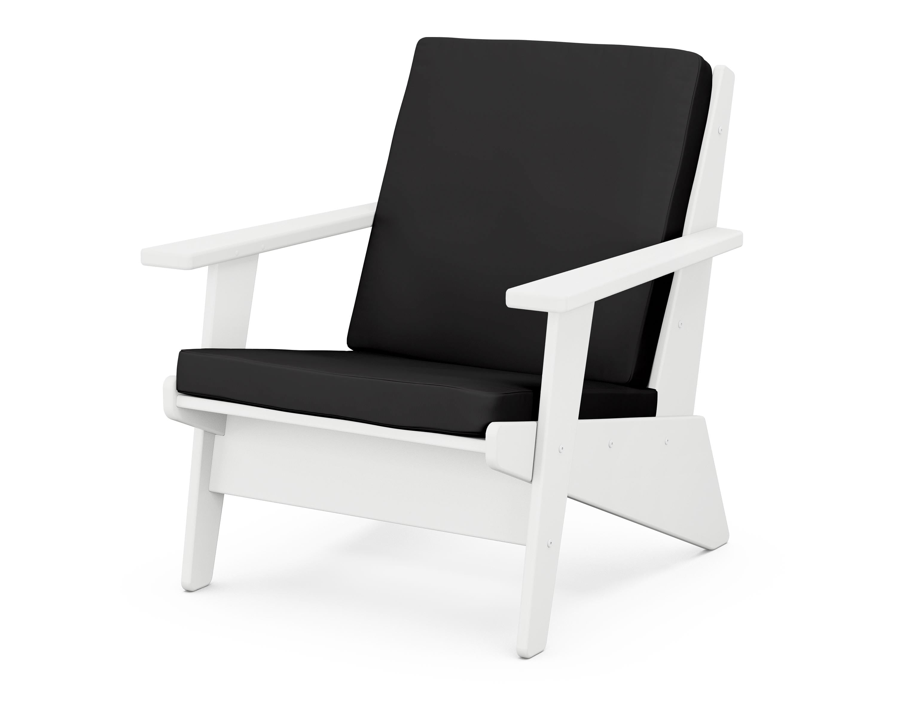 POLYWOOD® Riviera Modern Lounge Chair in White / Canvas Black