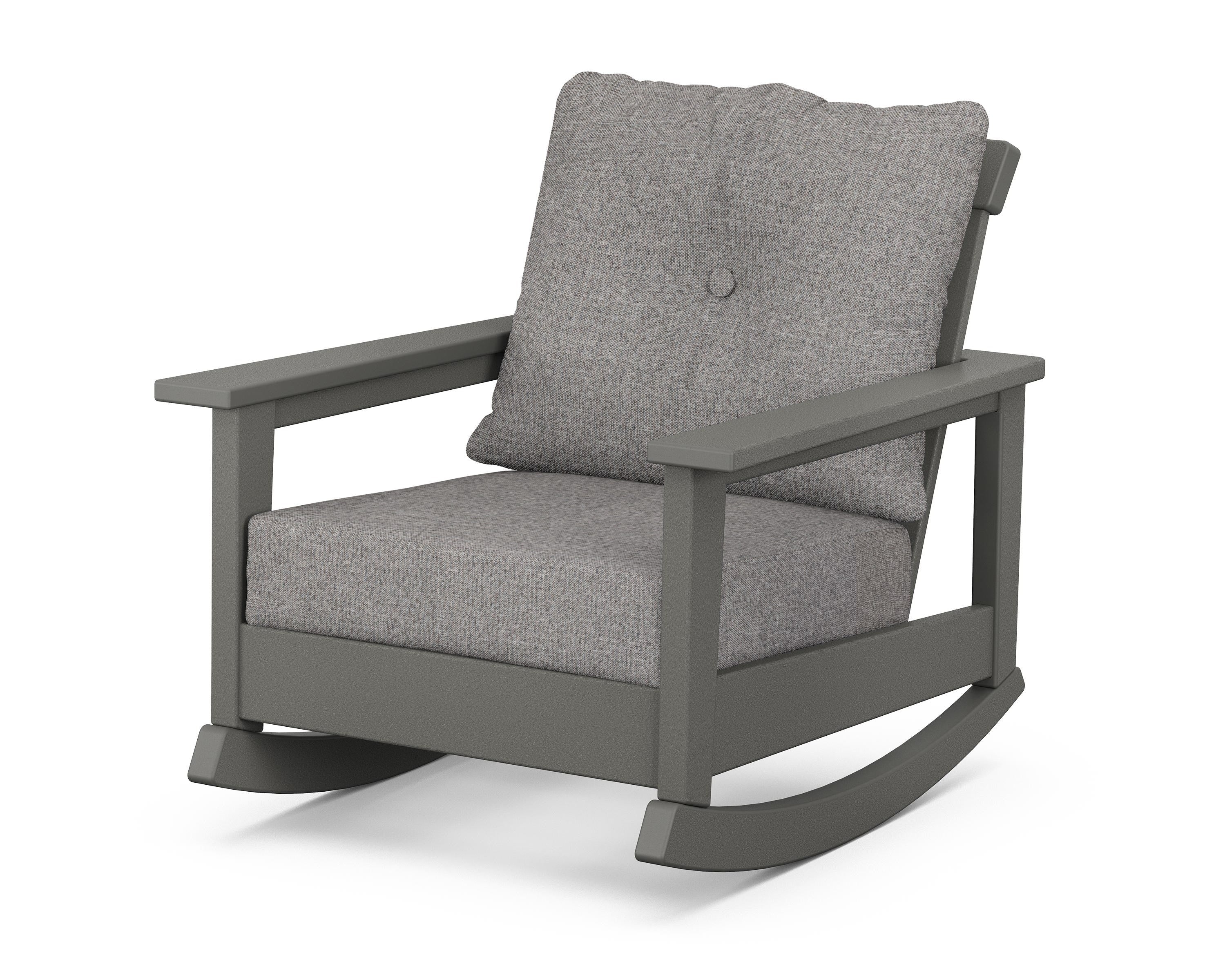 POLYWOOD® Prescott Deep Seating Rocking Chair in Slate Grey / Grey Mist