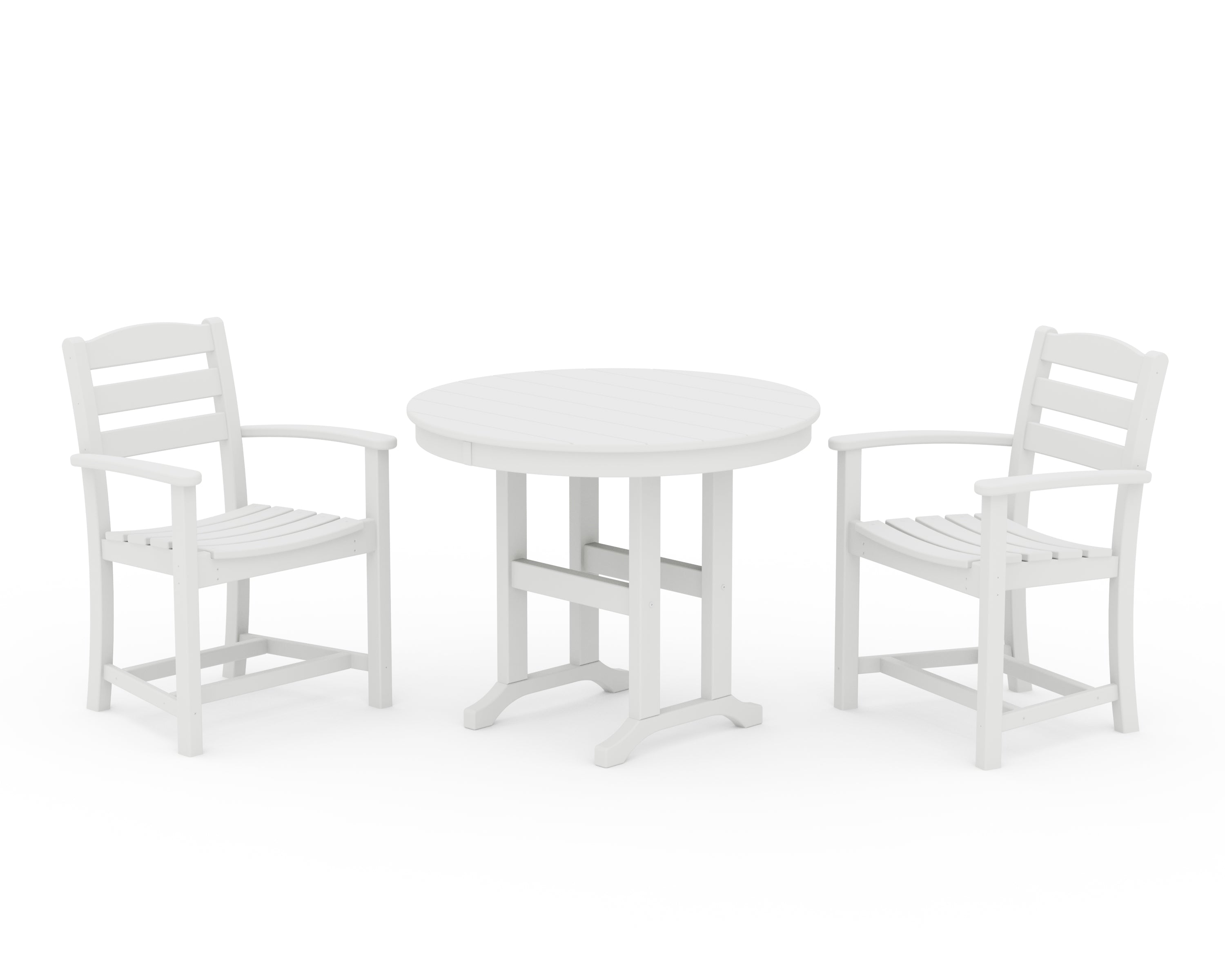 POLYWOOD® La Casa Café 3-Piece Round Dining Set in White