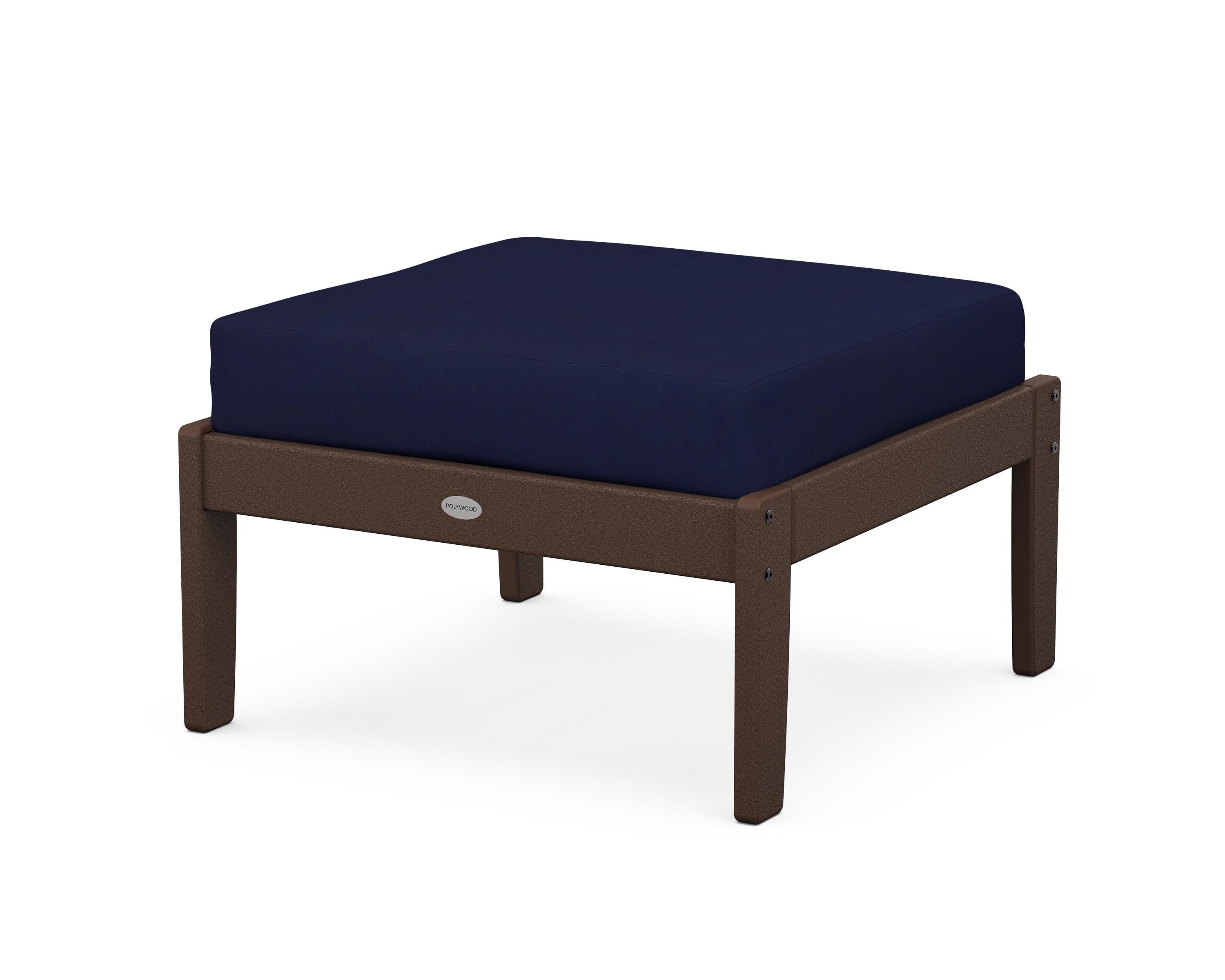 POLYWOOD® Braxton Deep Seating Ottoman in Mahogany / Navy
