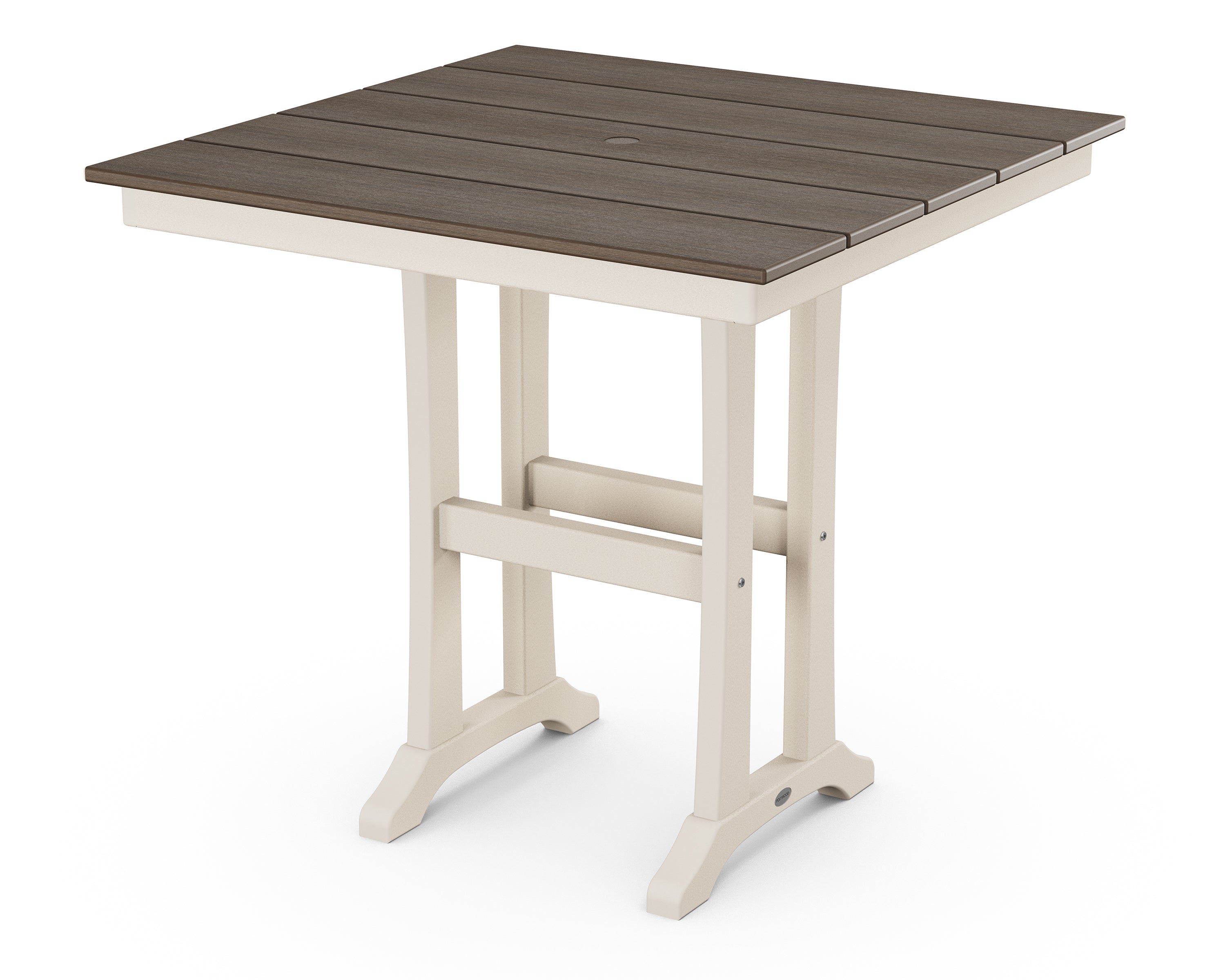 POLYWOOD® Farmhouse Trestle 37" Counter Table in Sand / Kona