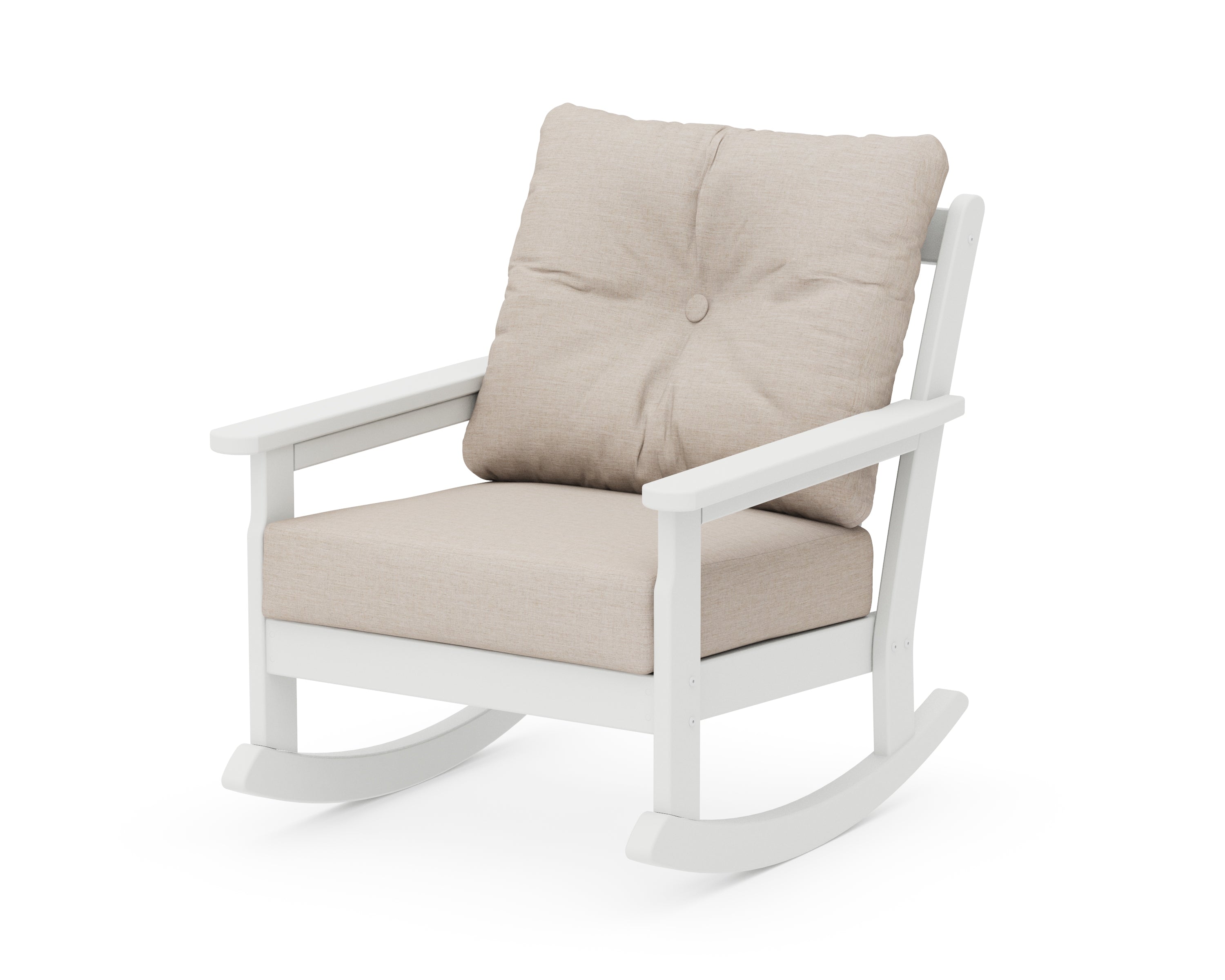 POLYWOOD® Vineyard Deep Seating Rocking Chair in White / Cast Ash