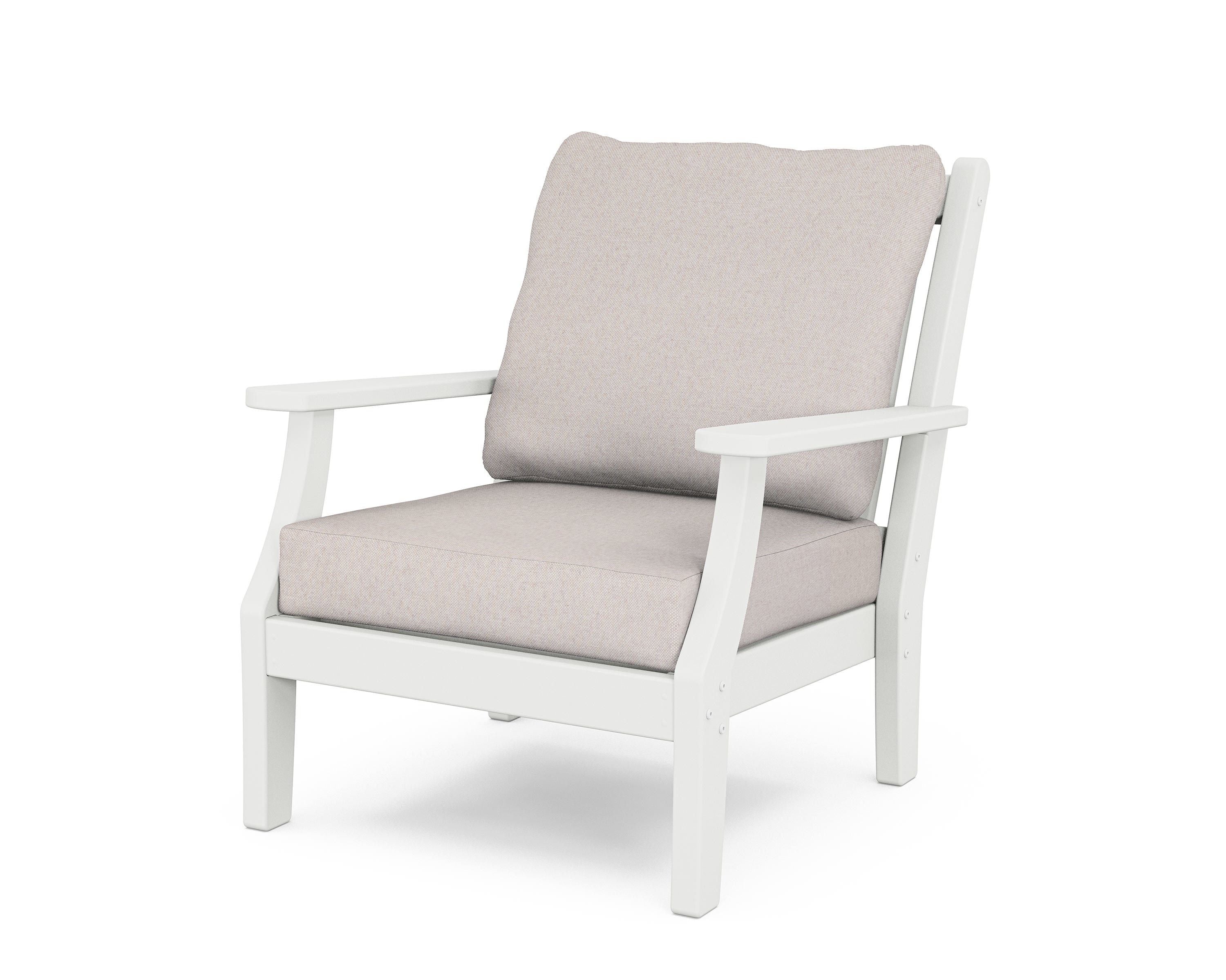 Country Living Wovendale Deep Seating Chair in White / Dune Burlap