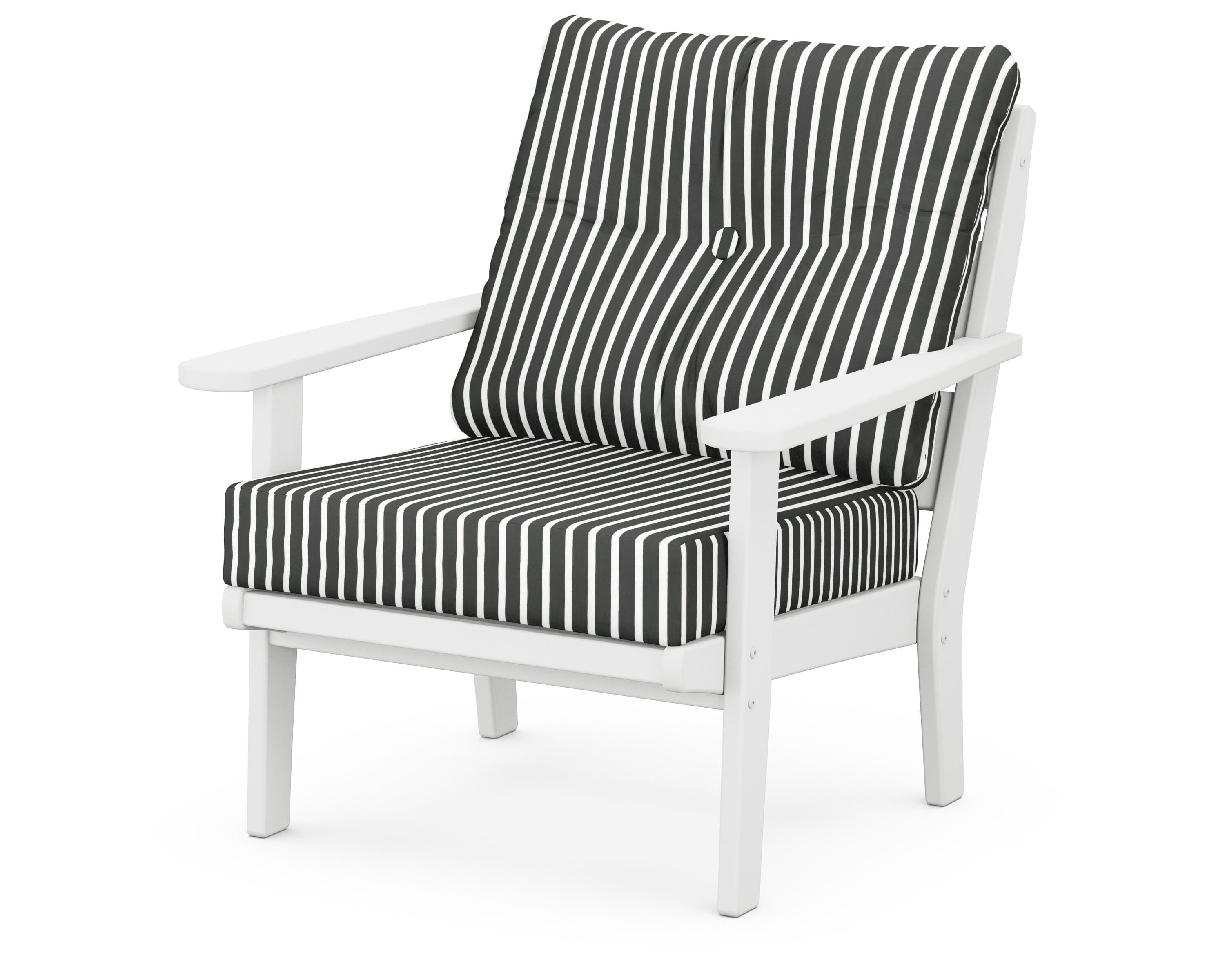 POLYWOOD® Lakeside Deep Seating Chair in White / Shore Classic