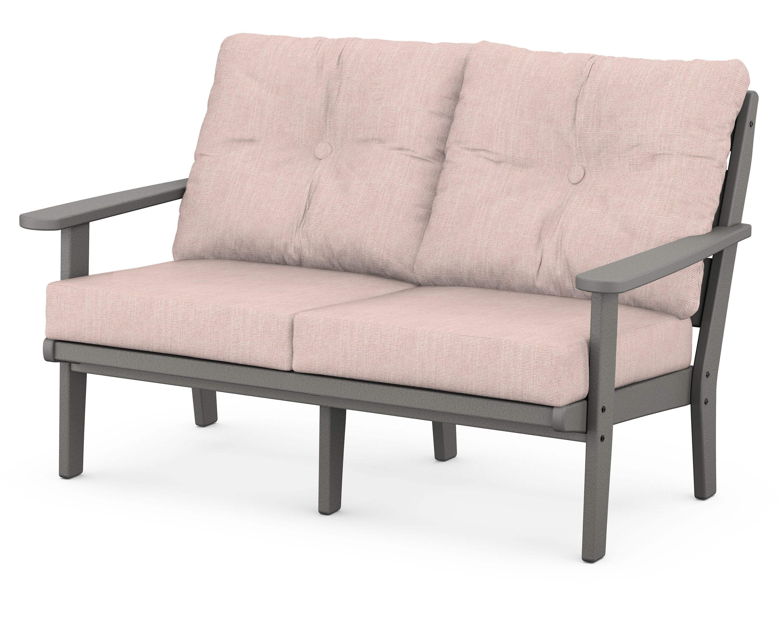 POLYWOOD® Lakeside Deep Seating Loveseat in Slate Grey / Play Cameo