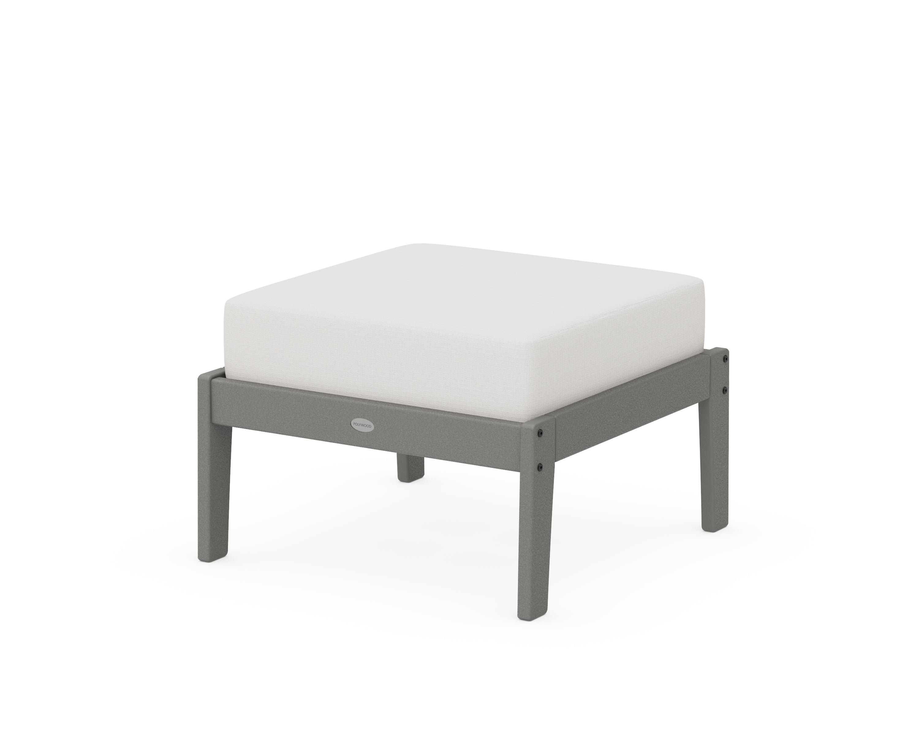 Unbranded Deep Seating Ottoman in Slate Grey / Natural Linen