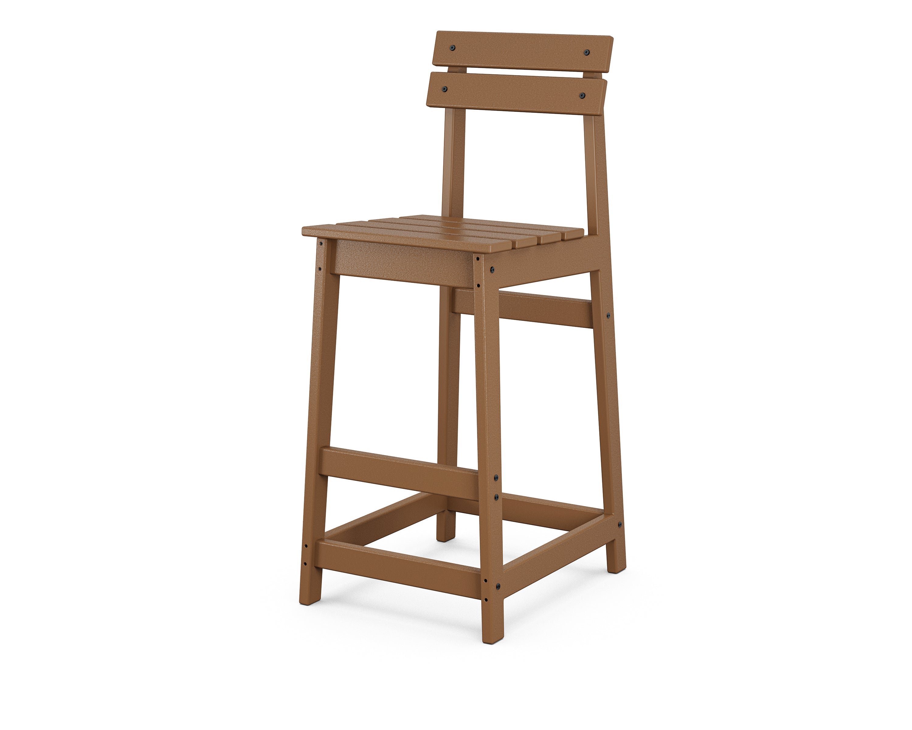 POLYWOOD® Modern Studio Plaza Bar Chair in Teak