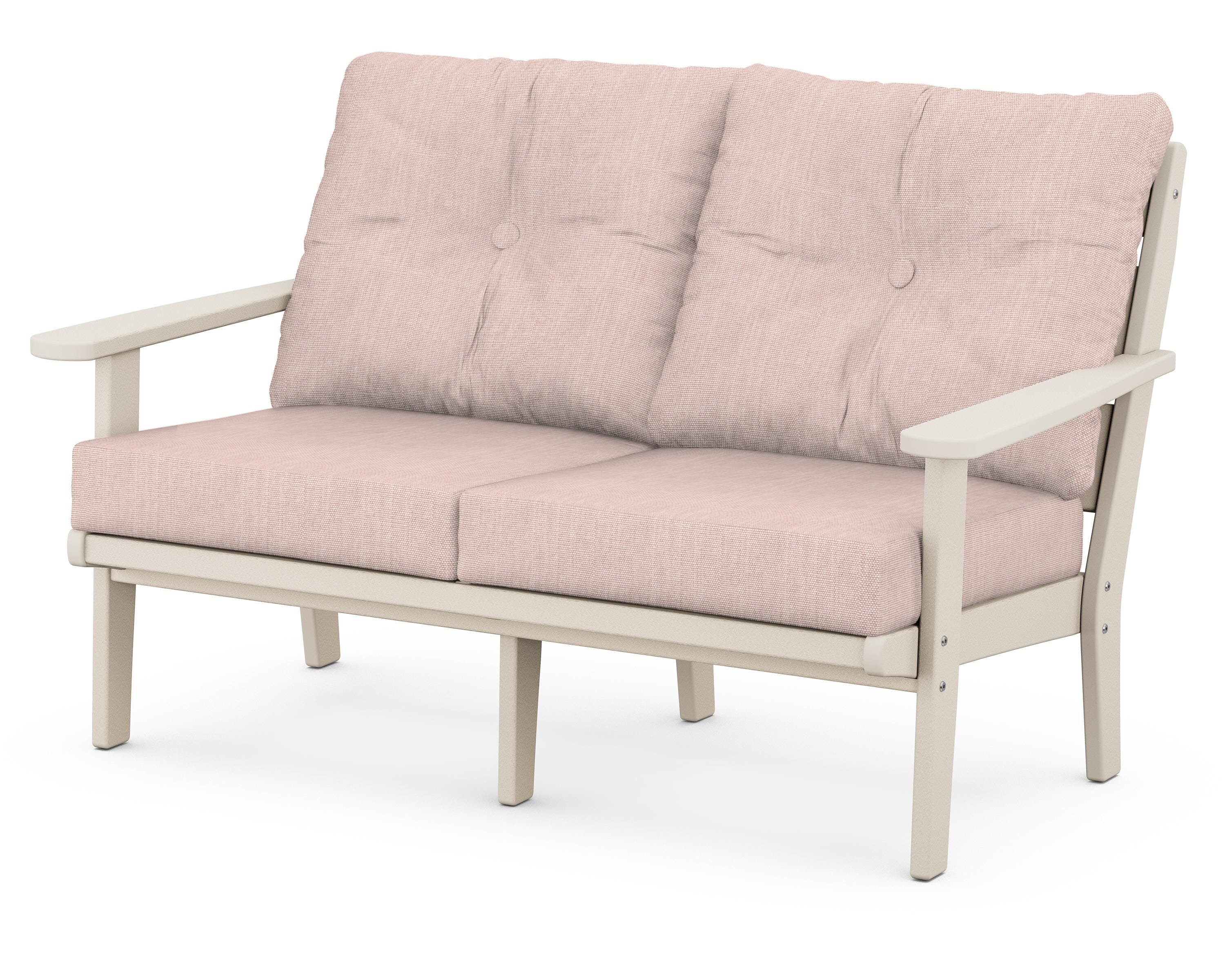 POLYWOOD® Lakeside Deep Seating Loveseat in Sand / Play Cameo