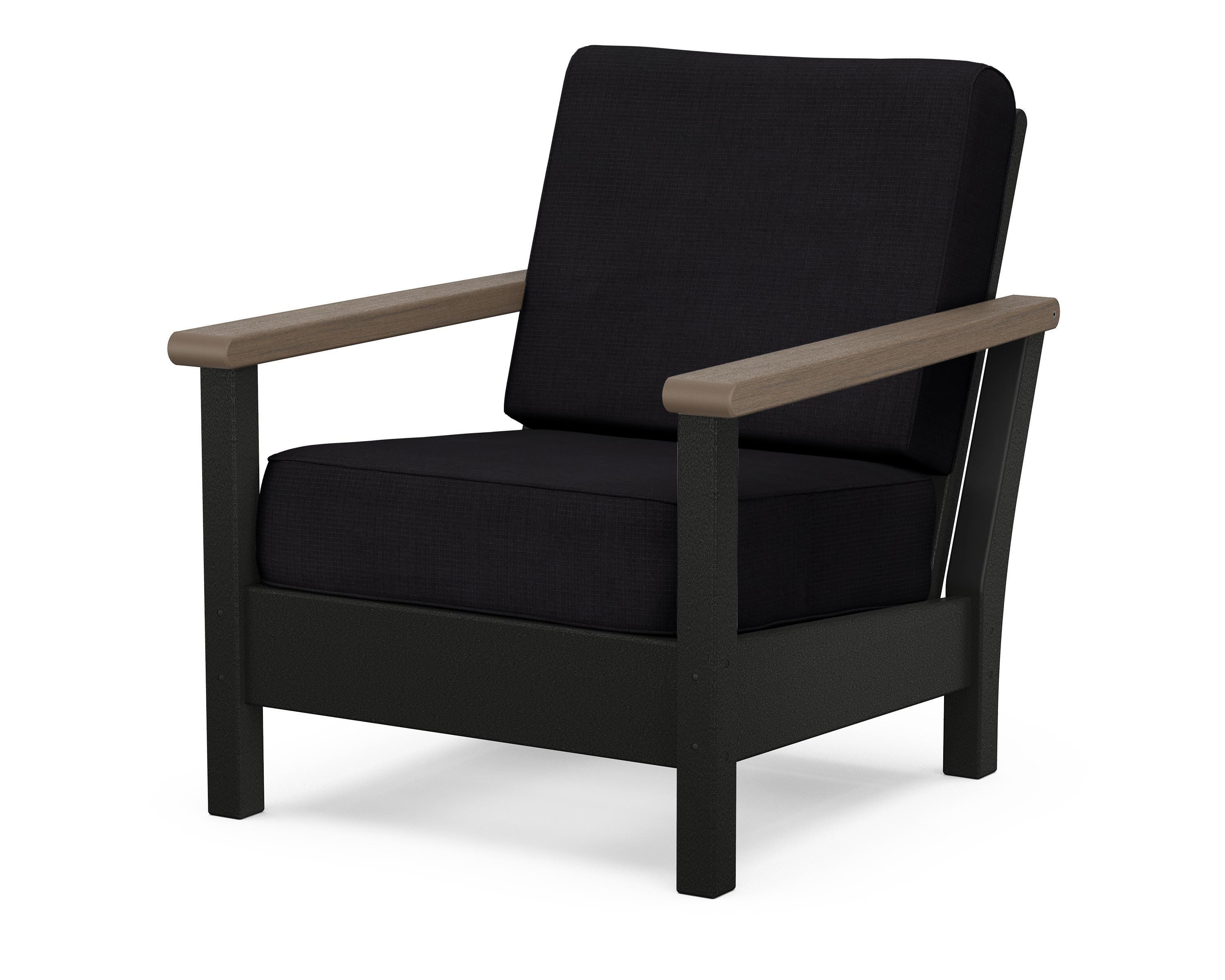 POLYWOOD® Harbour Deep Seating Chair in Black / Kona / Midnight Linen