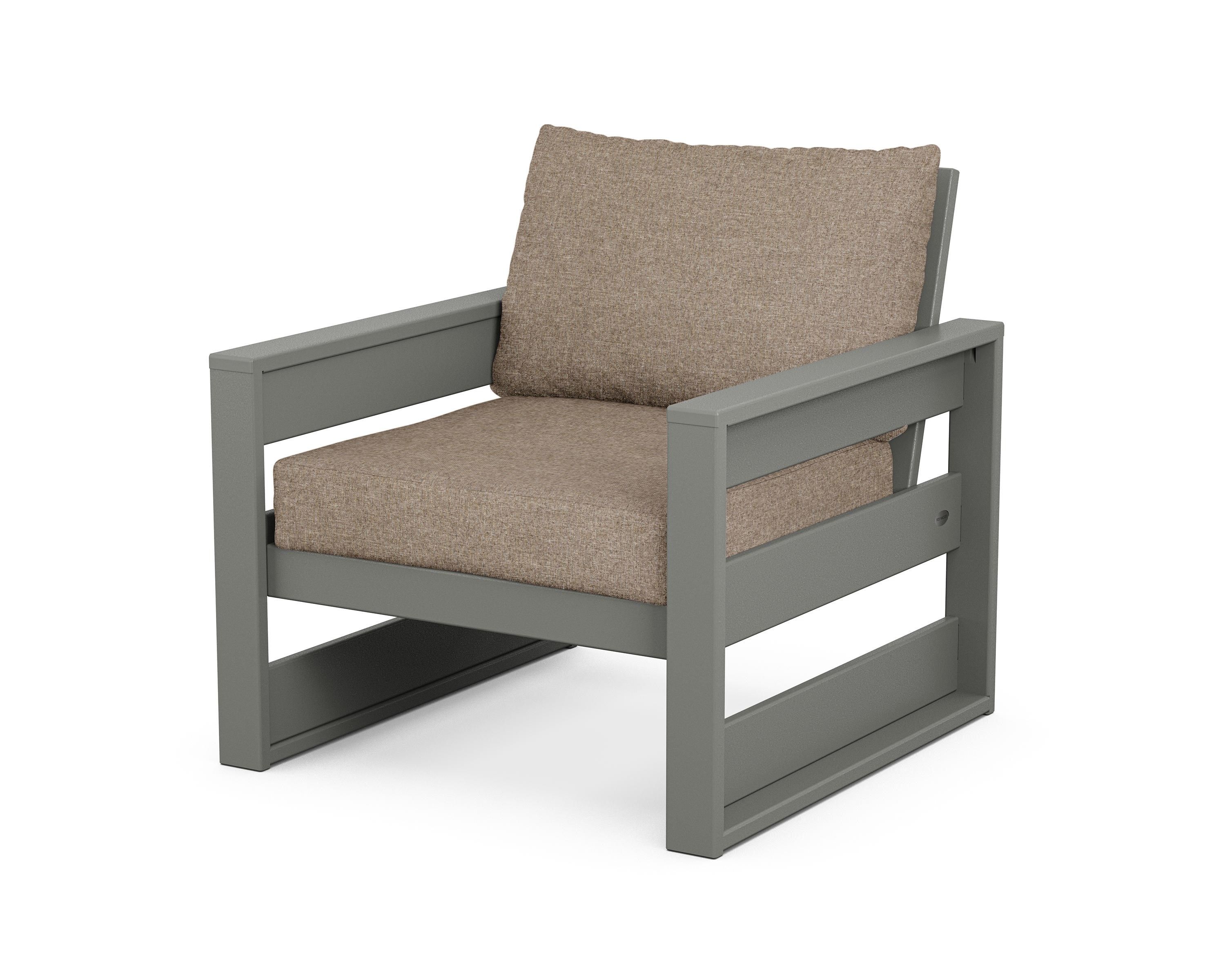 POLYWOOD® Westport Club Chair in Slate Grey / Spiced Burlap