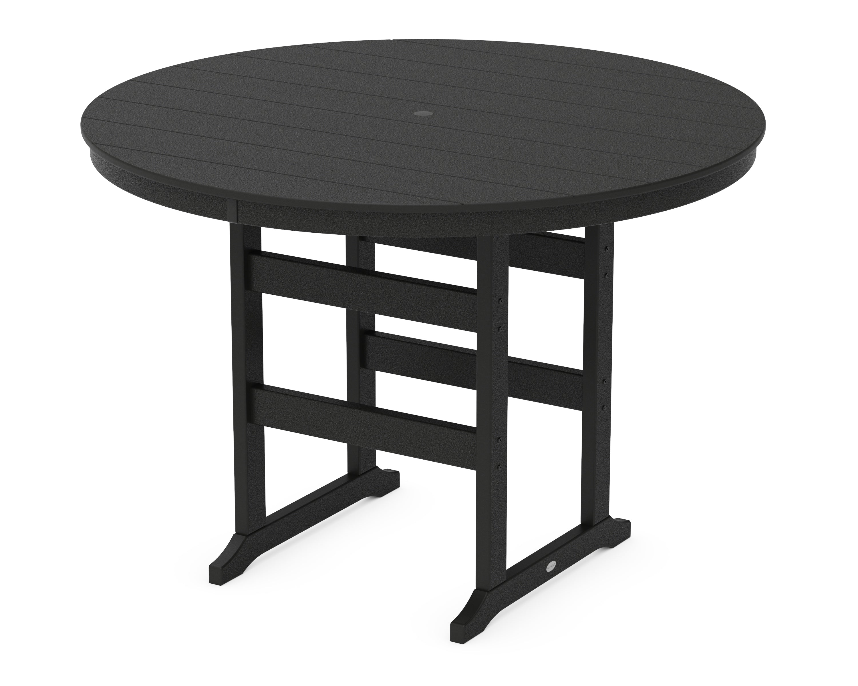 POLYWOOD® 60" Round Farmhouse Bar Table in Black