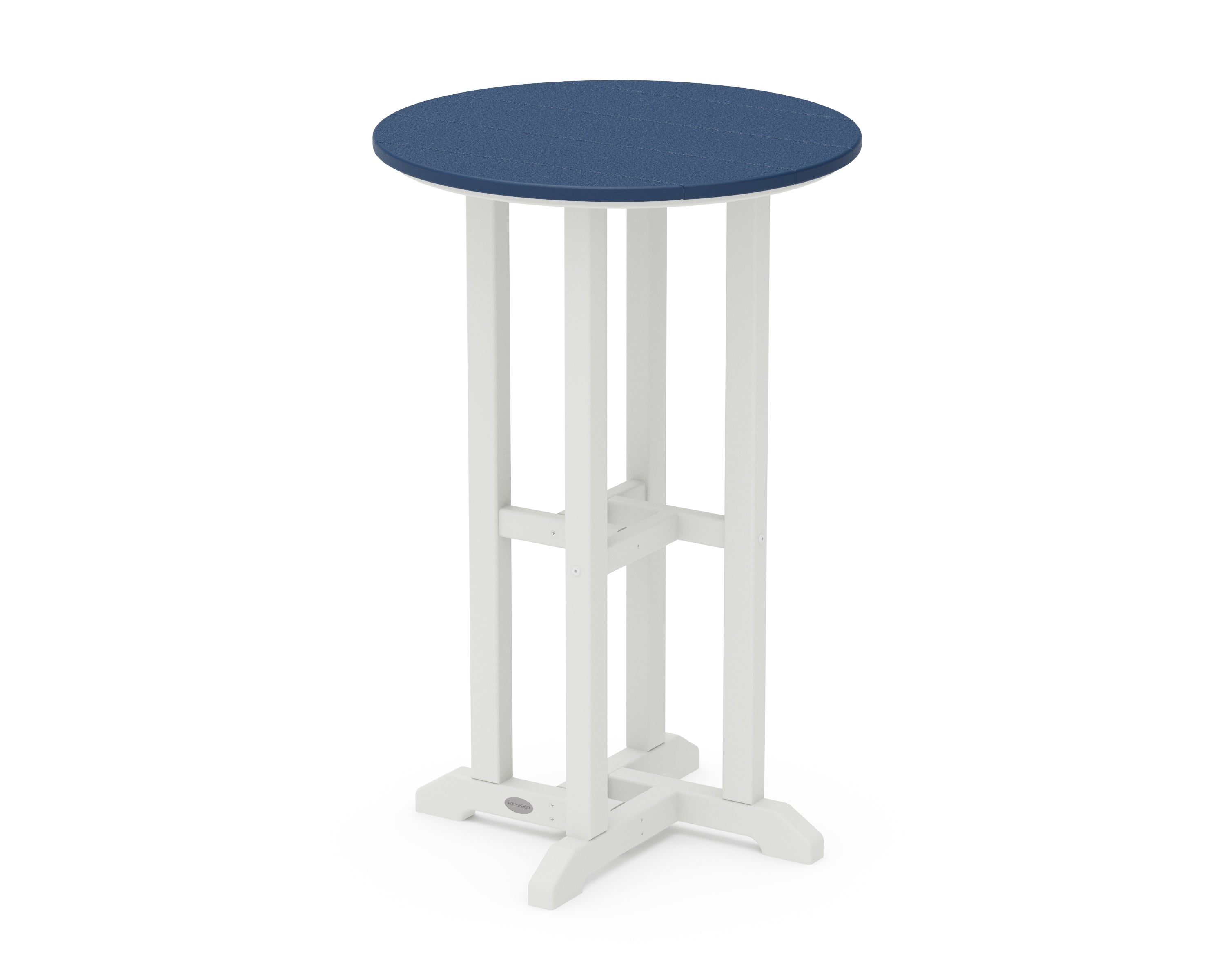 POLYWOOD® Contempo 24" Round Counter Table in White / Navy