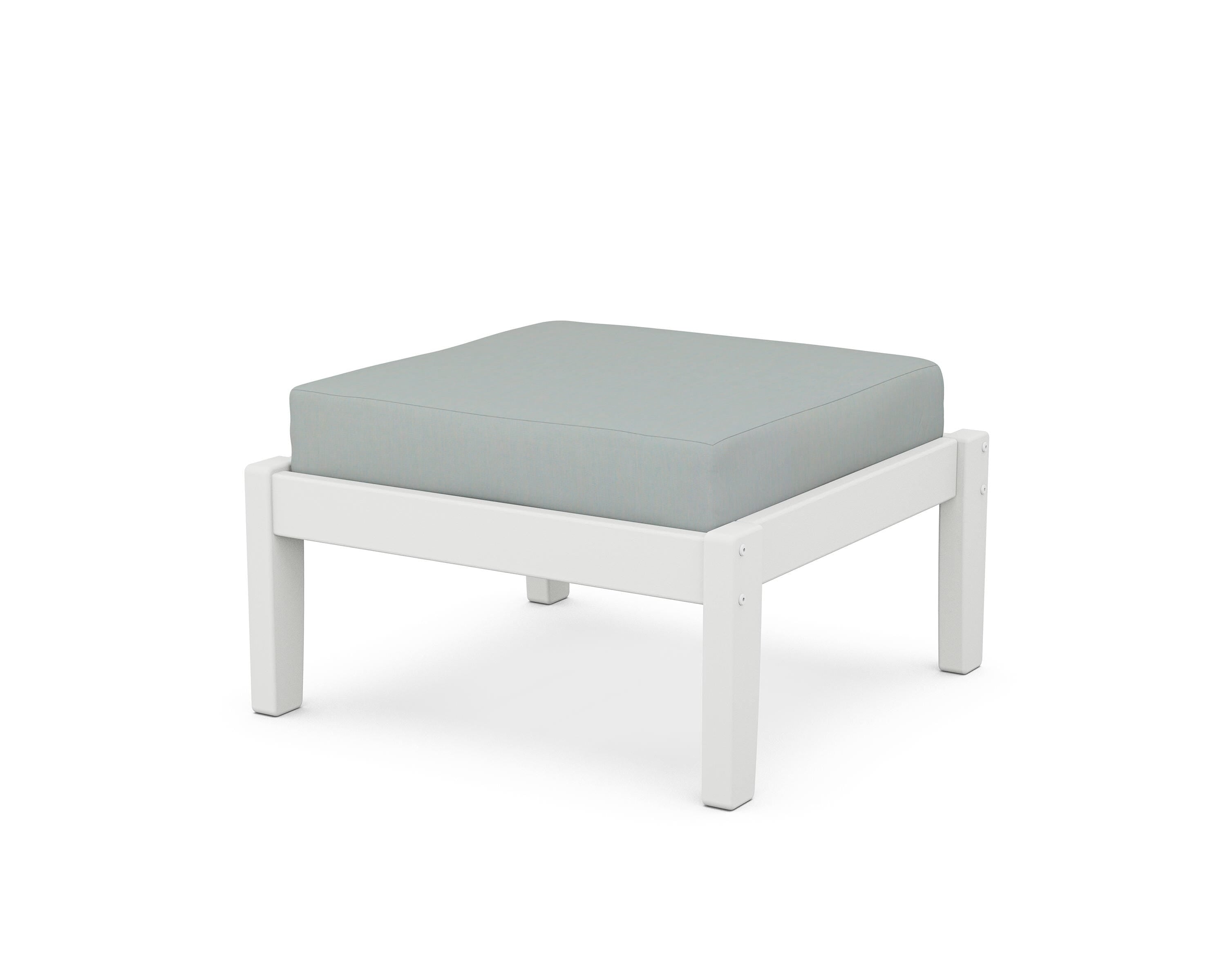 Unbranded Deep Seating Ottoman in White / Spa