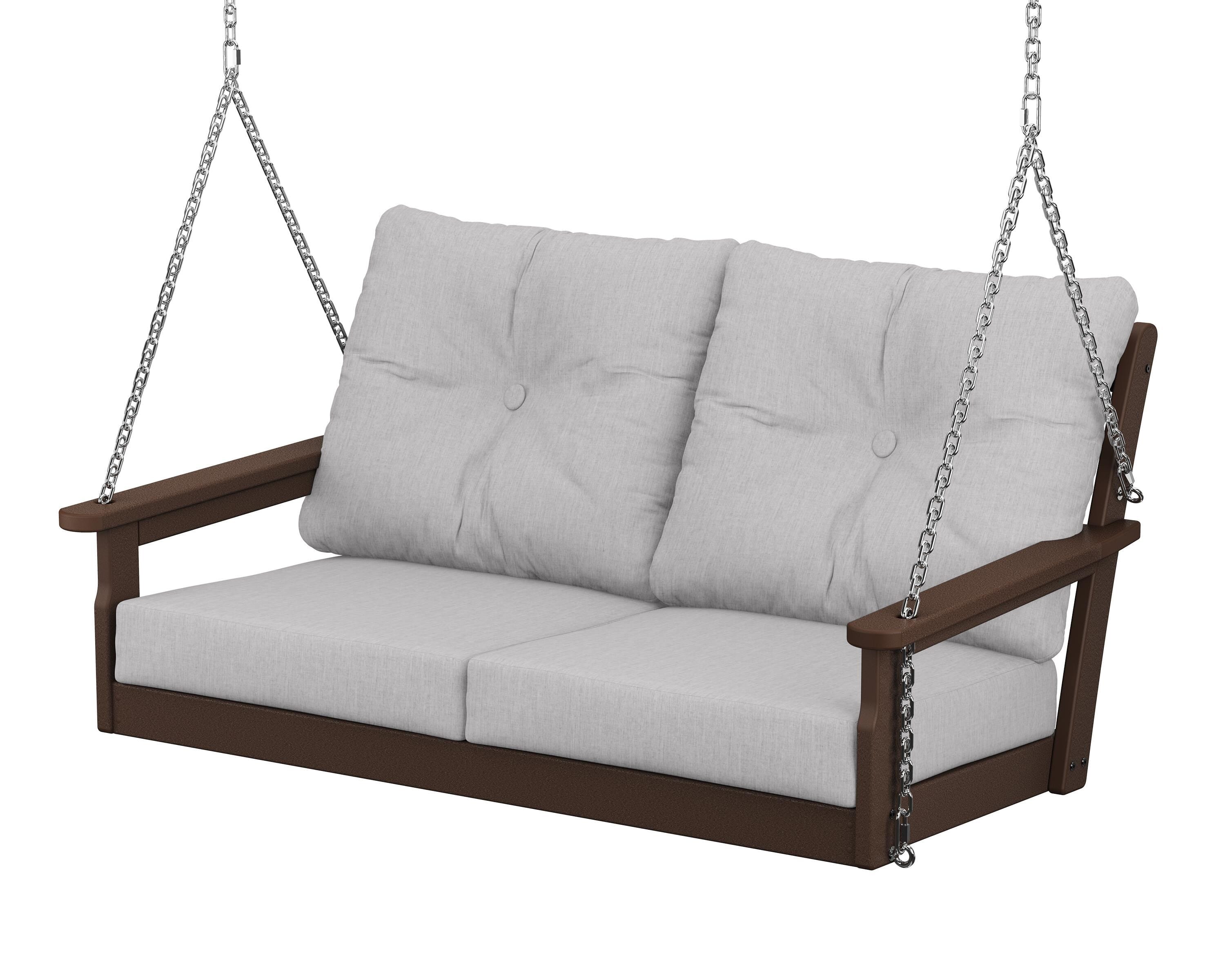 POLYWOOD® Vineyard Deep Seating Swing in Mahogany / Granite