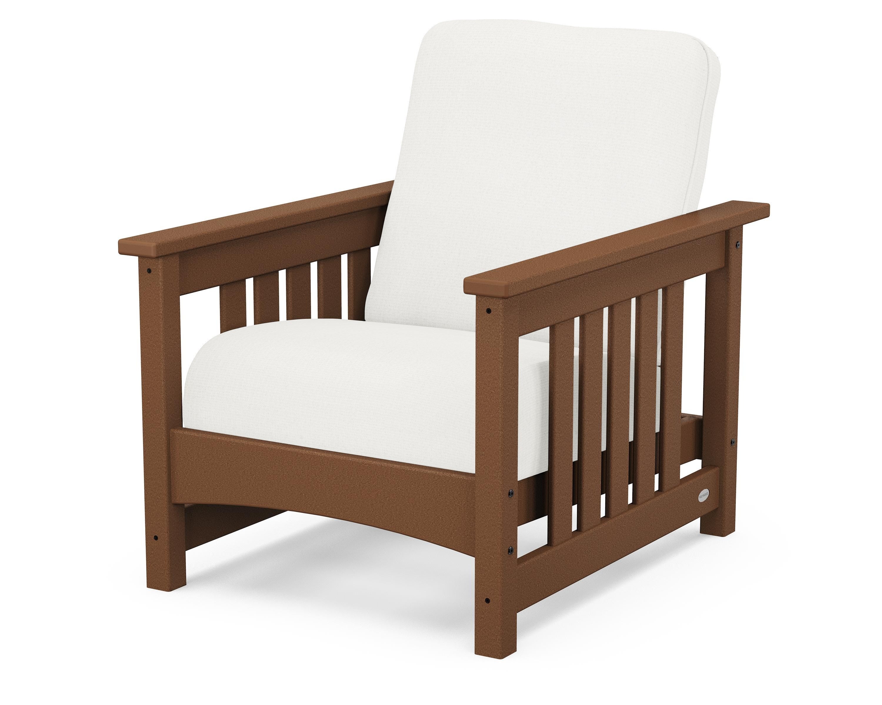 POLYWOOD® Club Mission Chair in Teak / Natural Linen