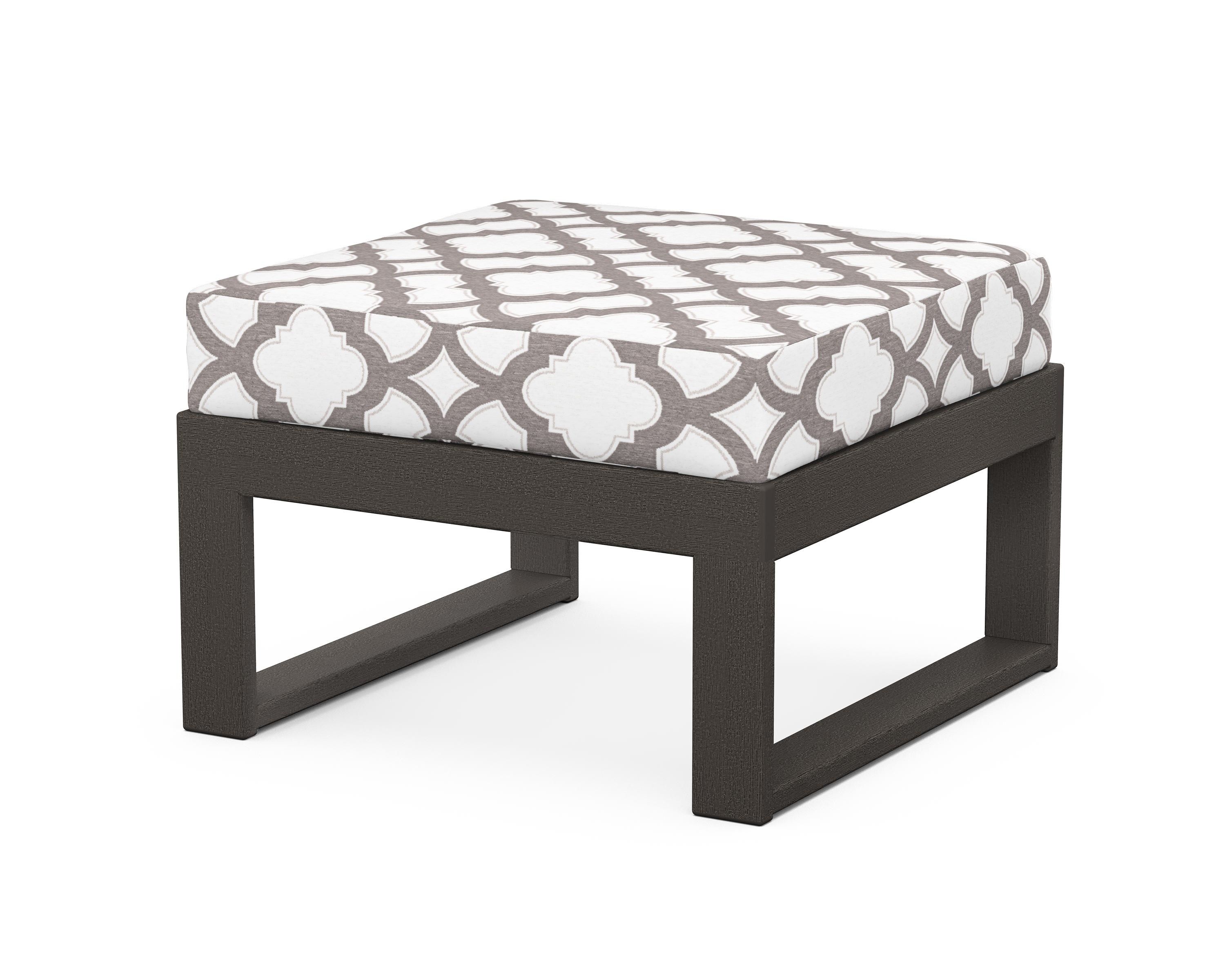Unbranded Modular Ottoman - Modern in Vintage Coffee / Trellis Grey Mist