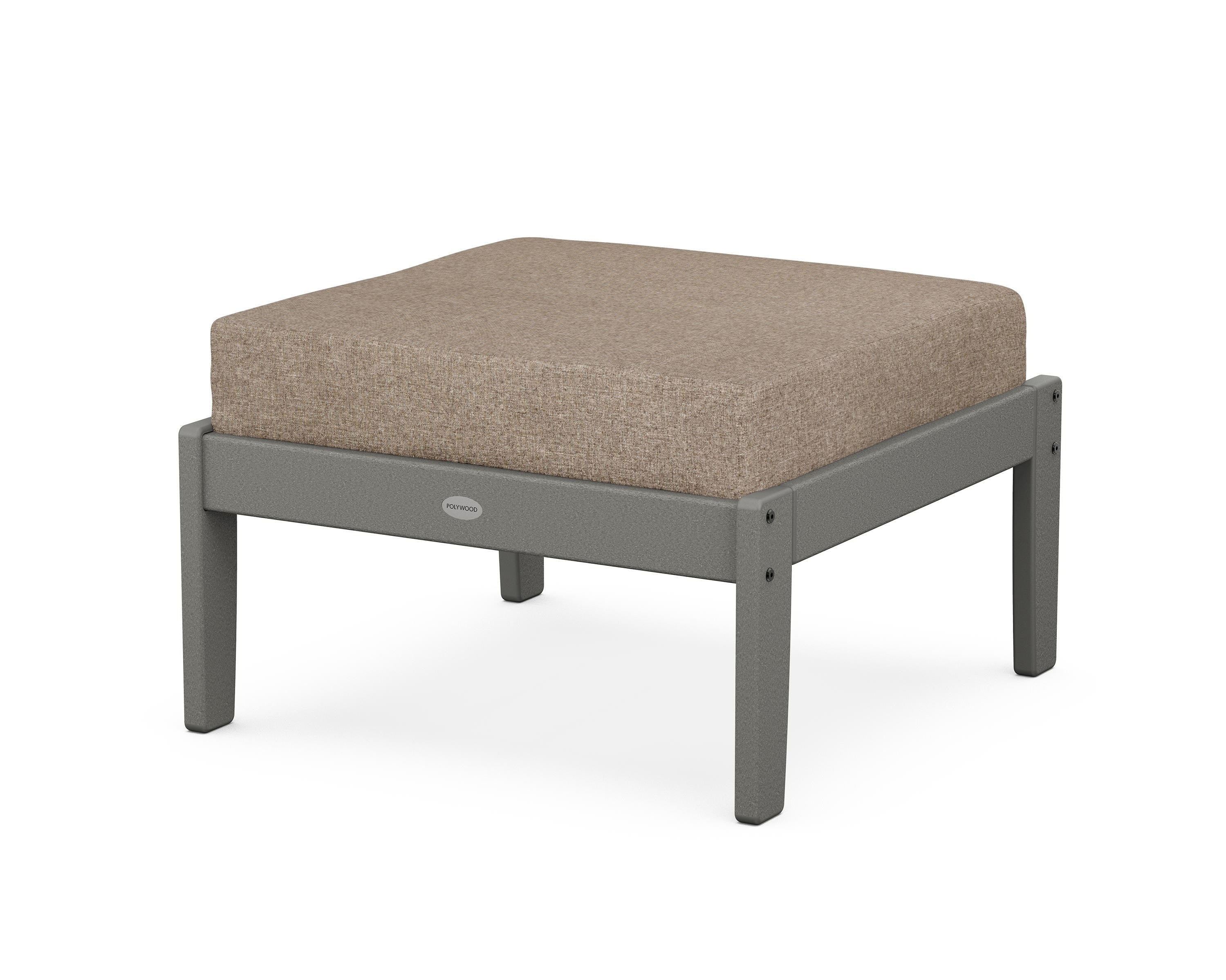 POLYWOOD® Braxton Deep Seating Ottoman in Slate Grey / Spiced Burlap