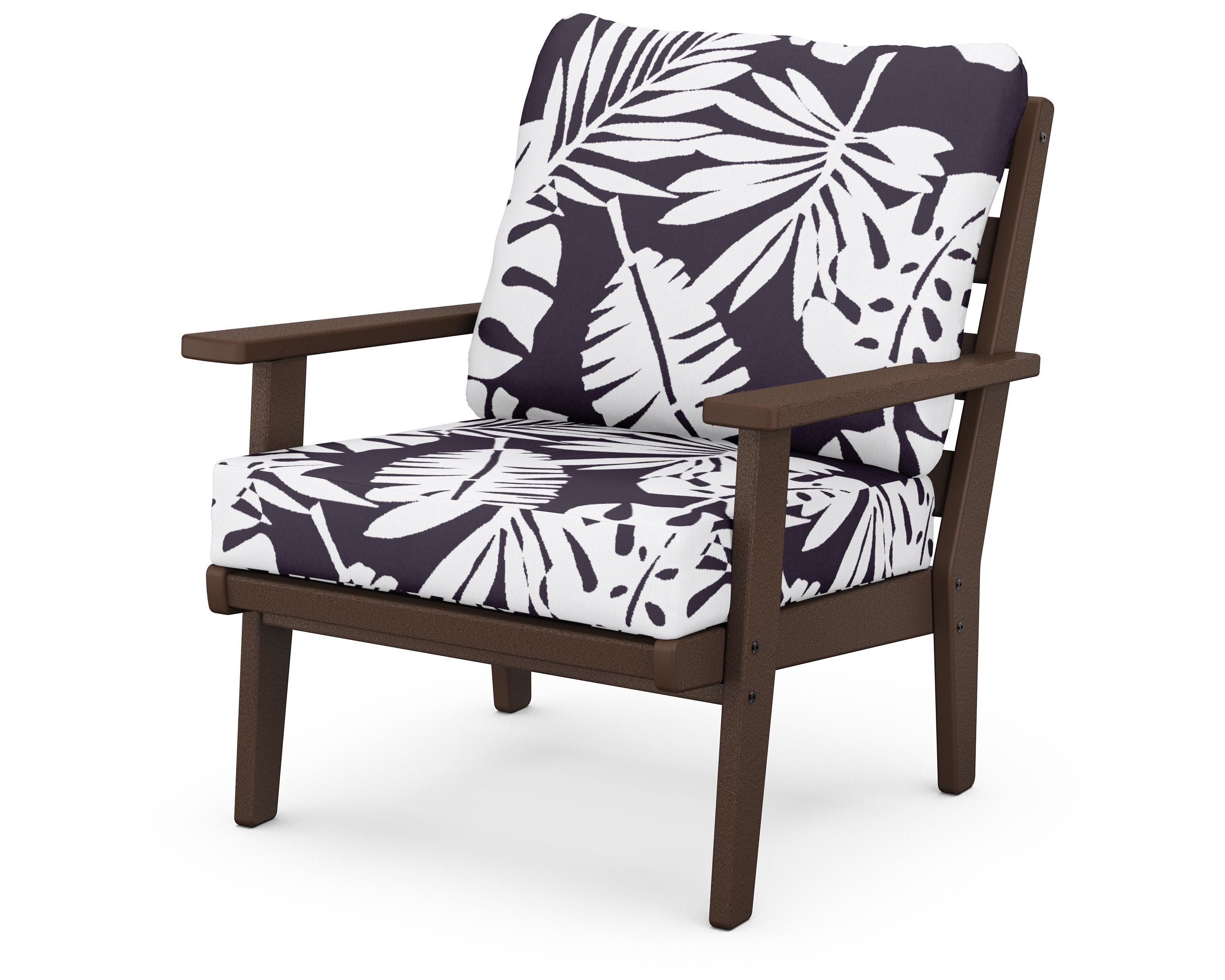 POLYWOOD® Grant Park Deep Seating Chair in Mahogany / Leaf Navy