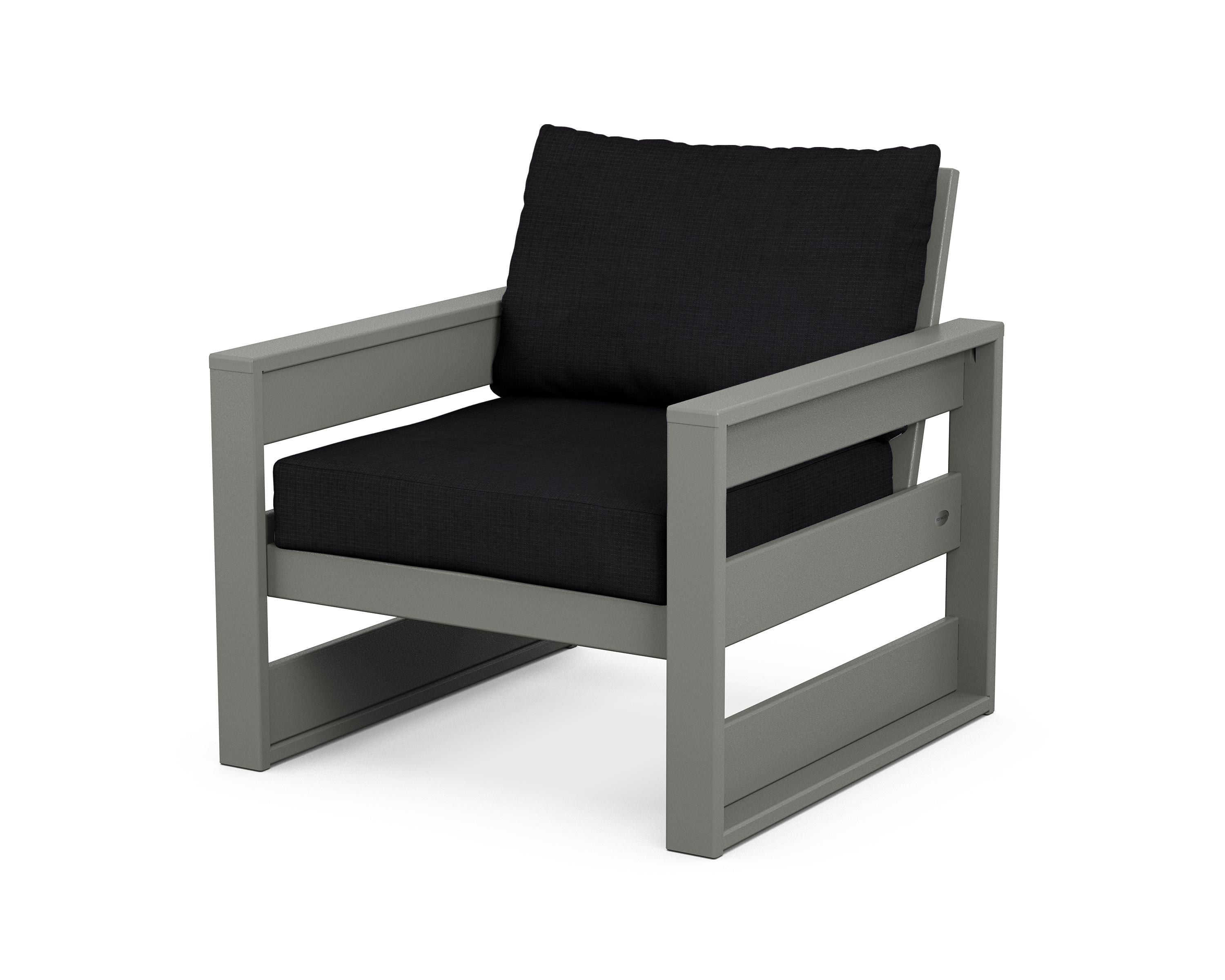 POLYWOOD® Westport Club Chair in Slate Grey / Midnight Linen