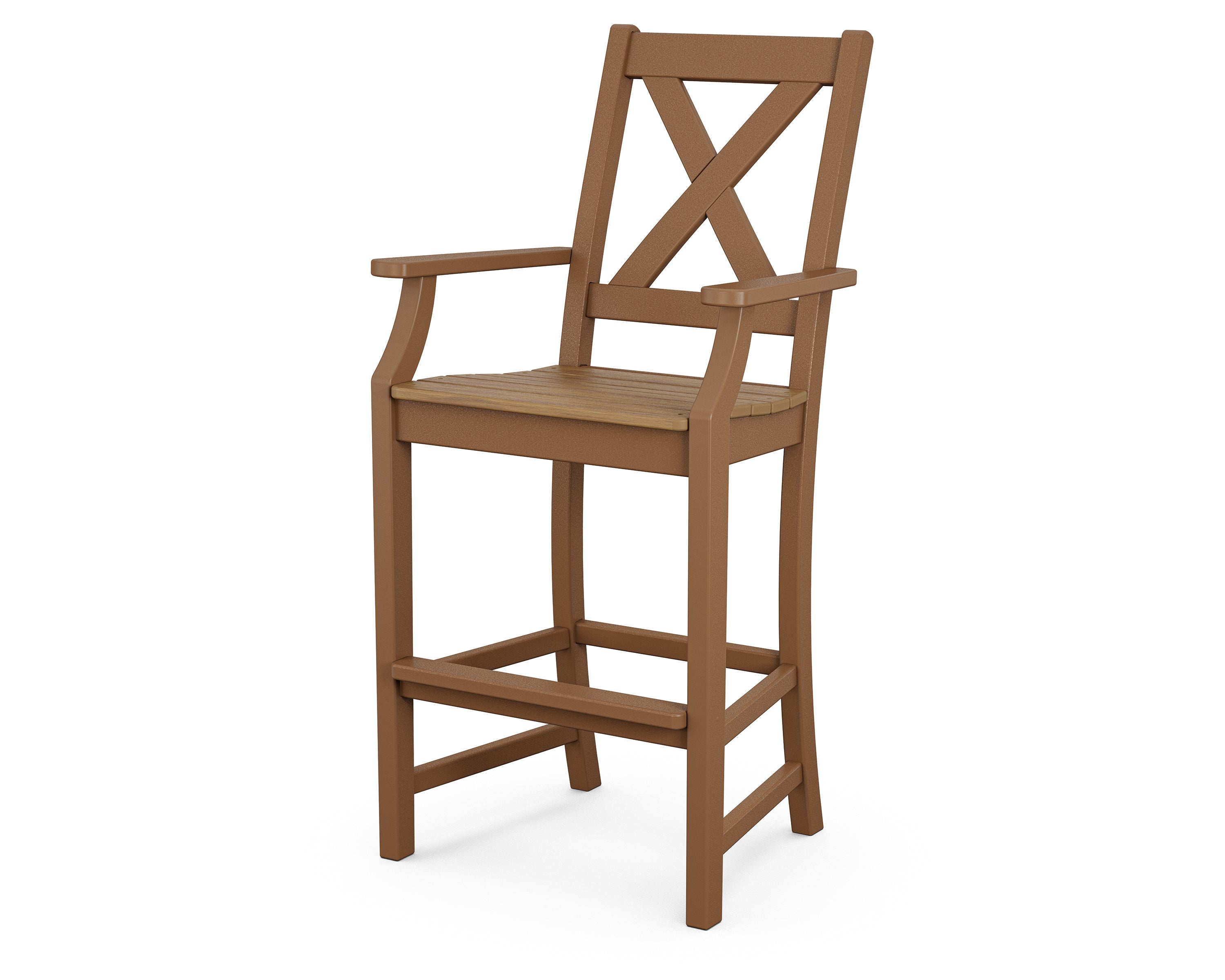 POLYWOOD® Braxton Bar Arm Chair in Teak / Natural
