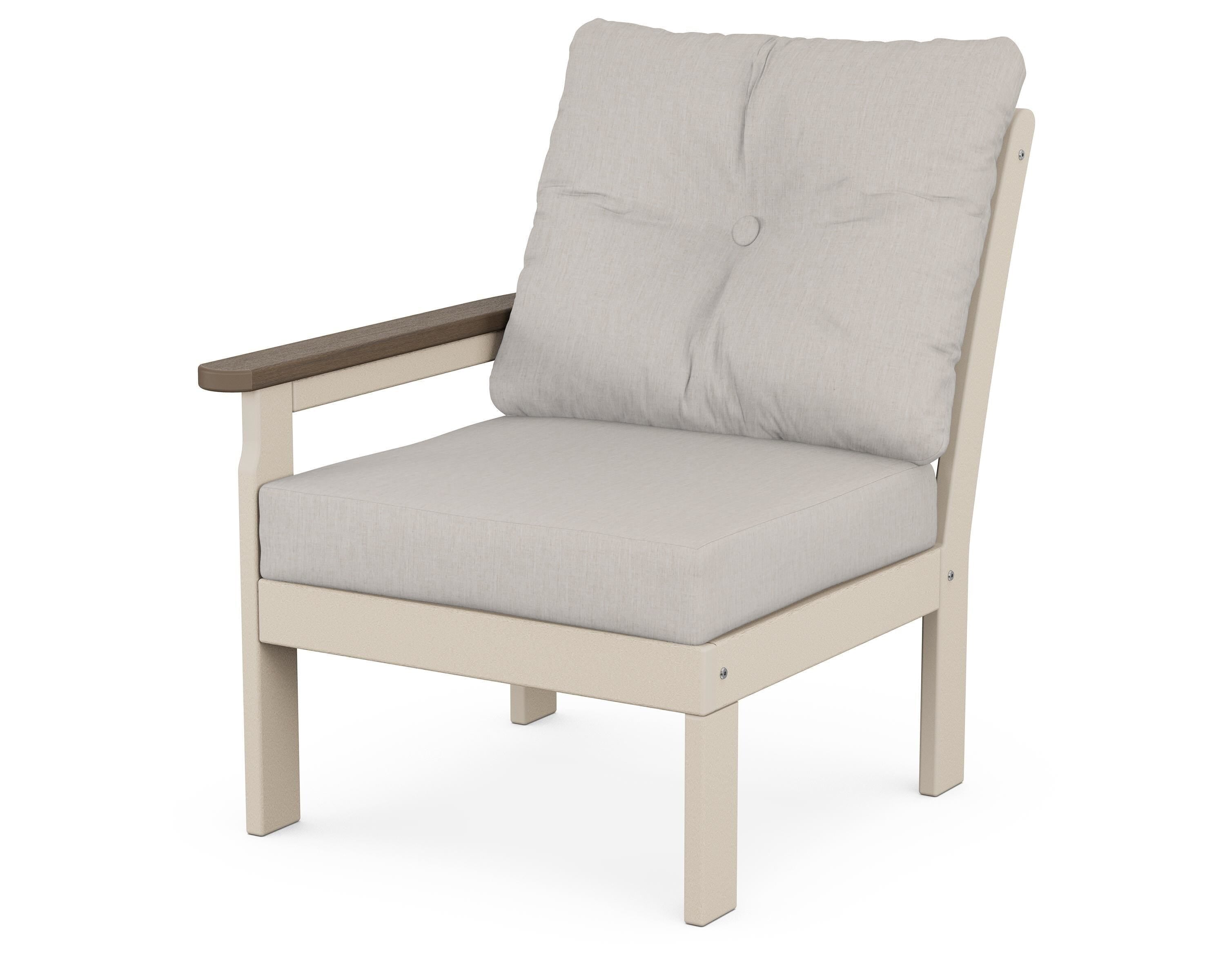 POLYWOOD® Vineyard Modular Left Arm Chair in Sand / Kona / Cast Ash