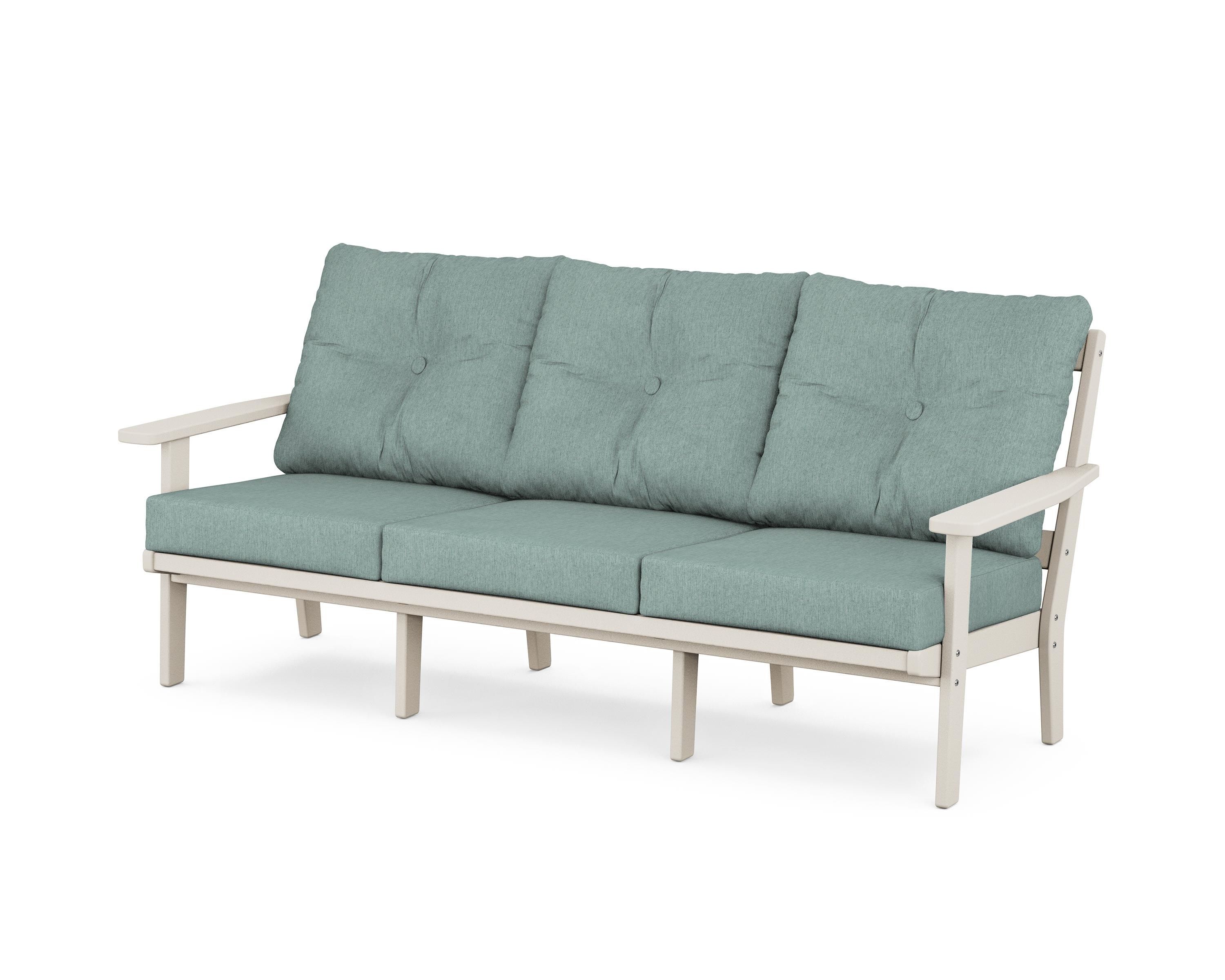 POLYWOOD® Prairie Deep Seating Sofa in Sand / Glacier Spa