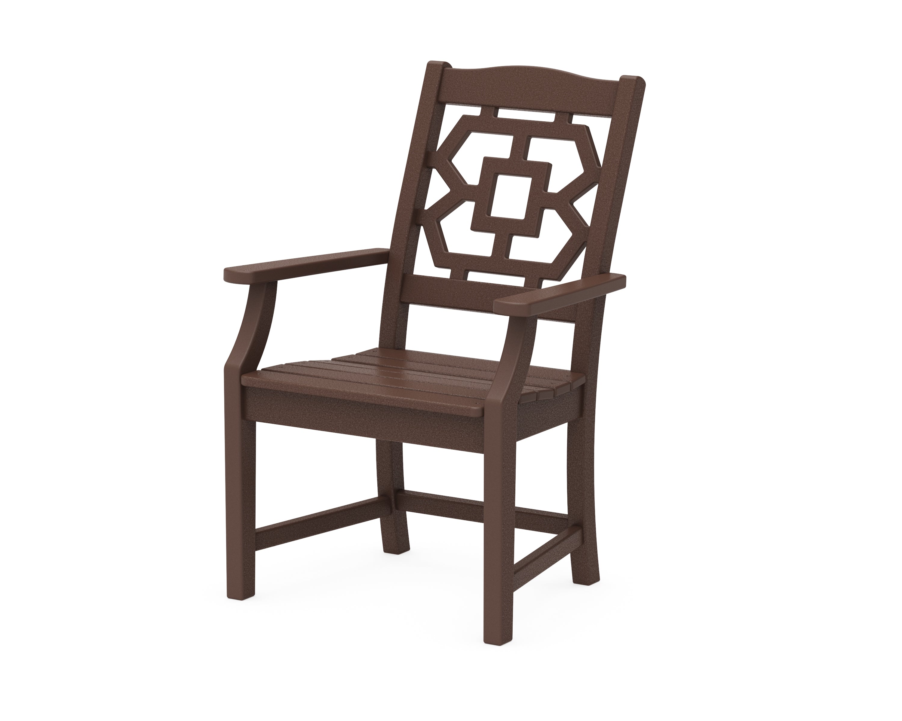 Martha Stewart by POLYWOOD® Chinoiserie Dining Arm Chair in Mahogany