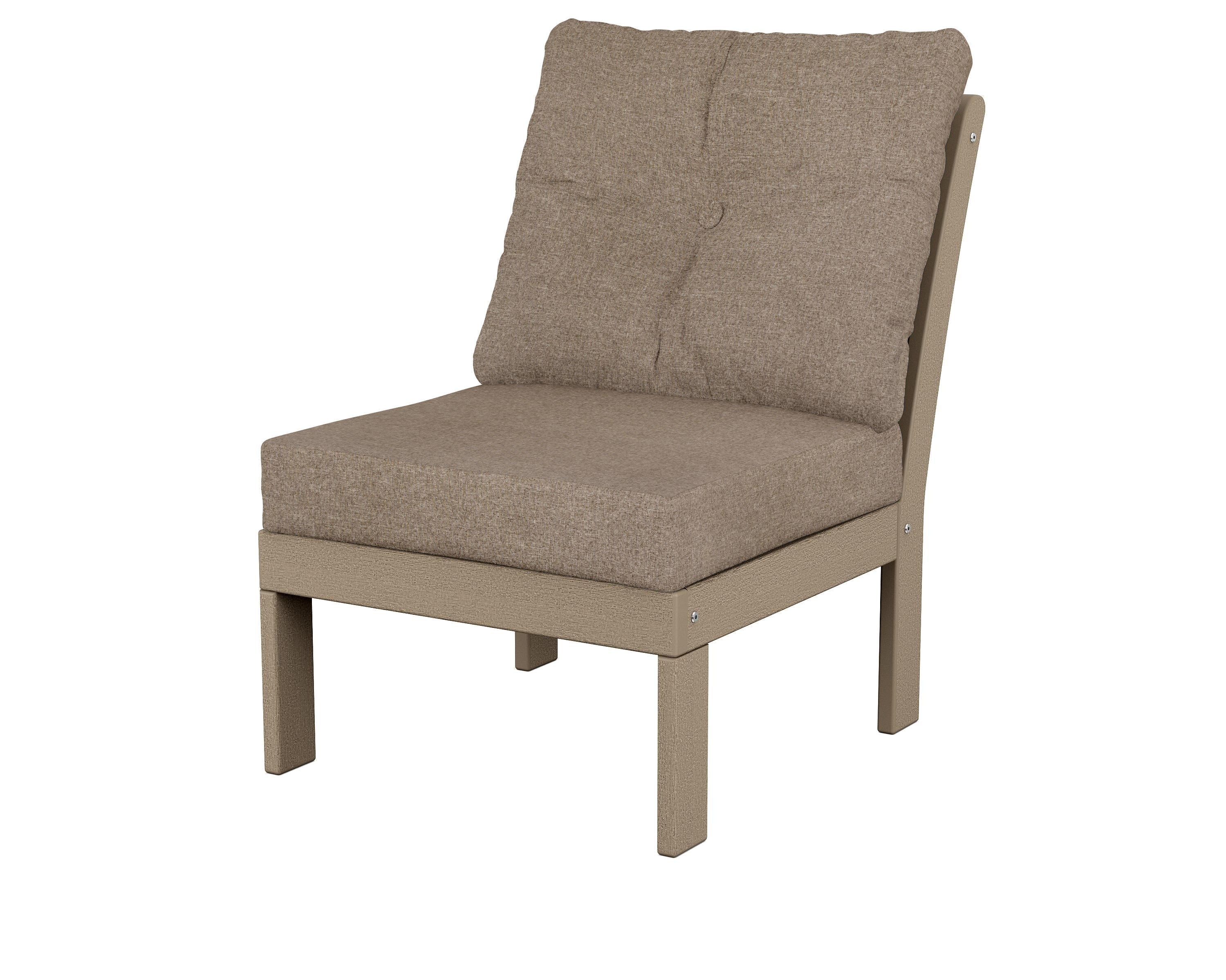 POLYWOOD® Vineyard Modular Armless Chair in Vintage Sahara / Spiced Burlap