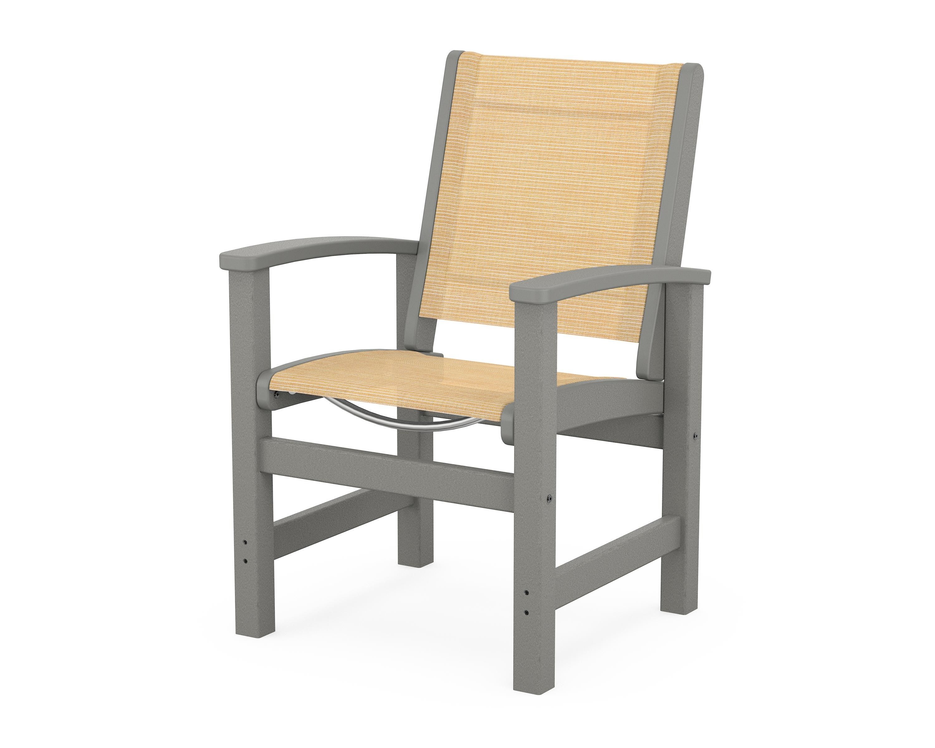 POLYWOOD® Coastal Dining Chair in Slate Grey / Dupioni Apricot Sling