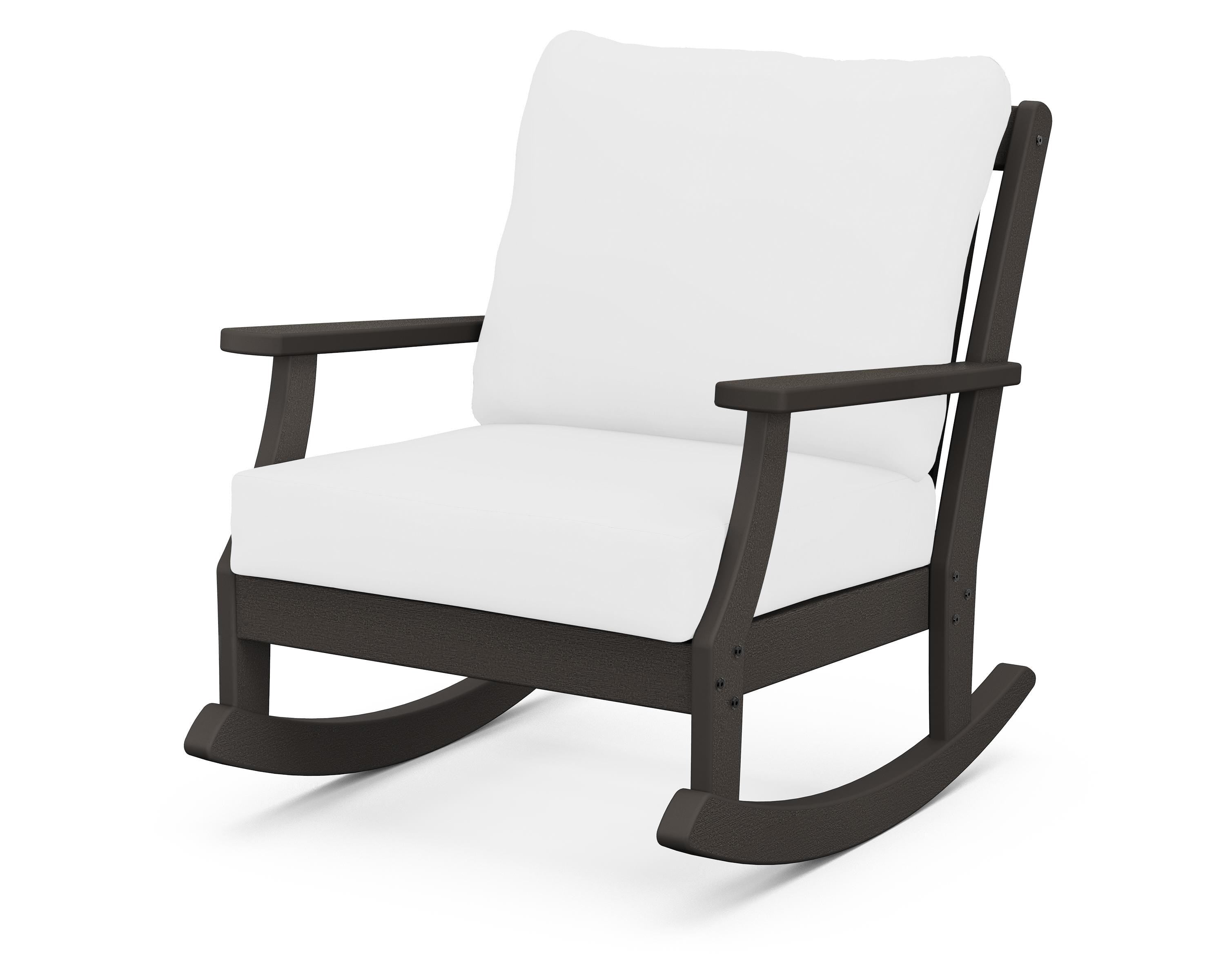 POLYWOOD® Braxton Deep Seating Rocking Chair in Vintage Coffee / Natural