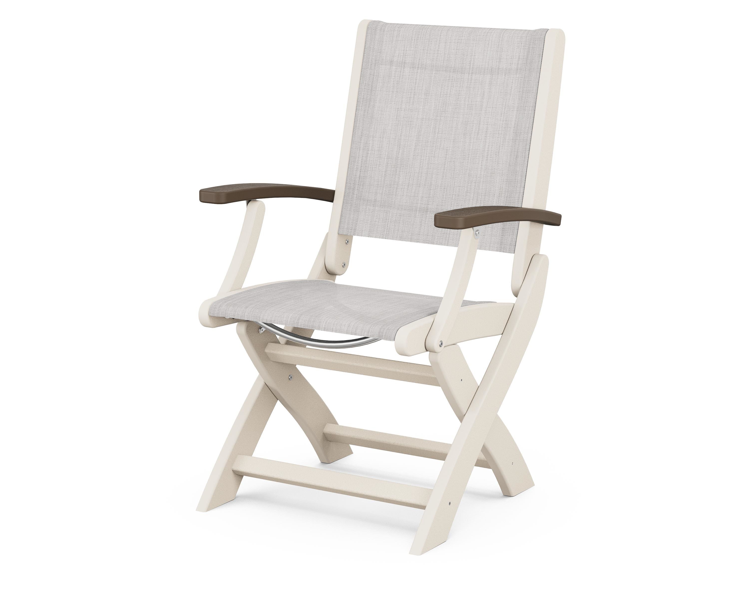 POLYWOOD® Coastal Folding Chair in Sand / Kona / Parchment Sling