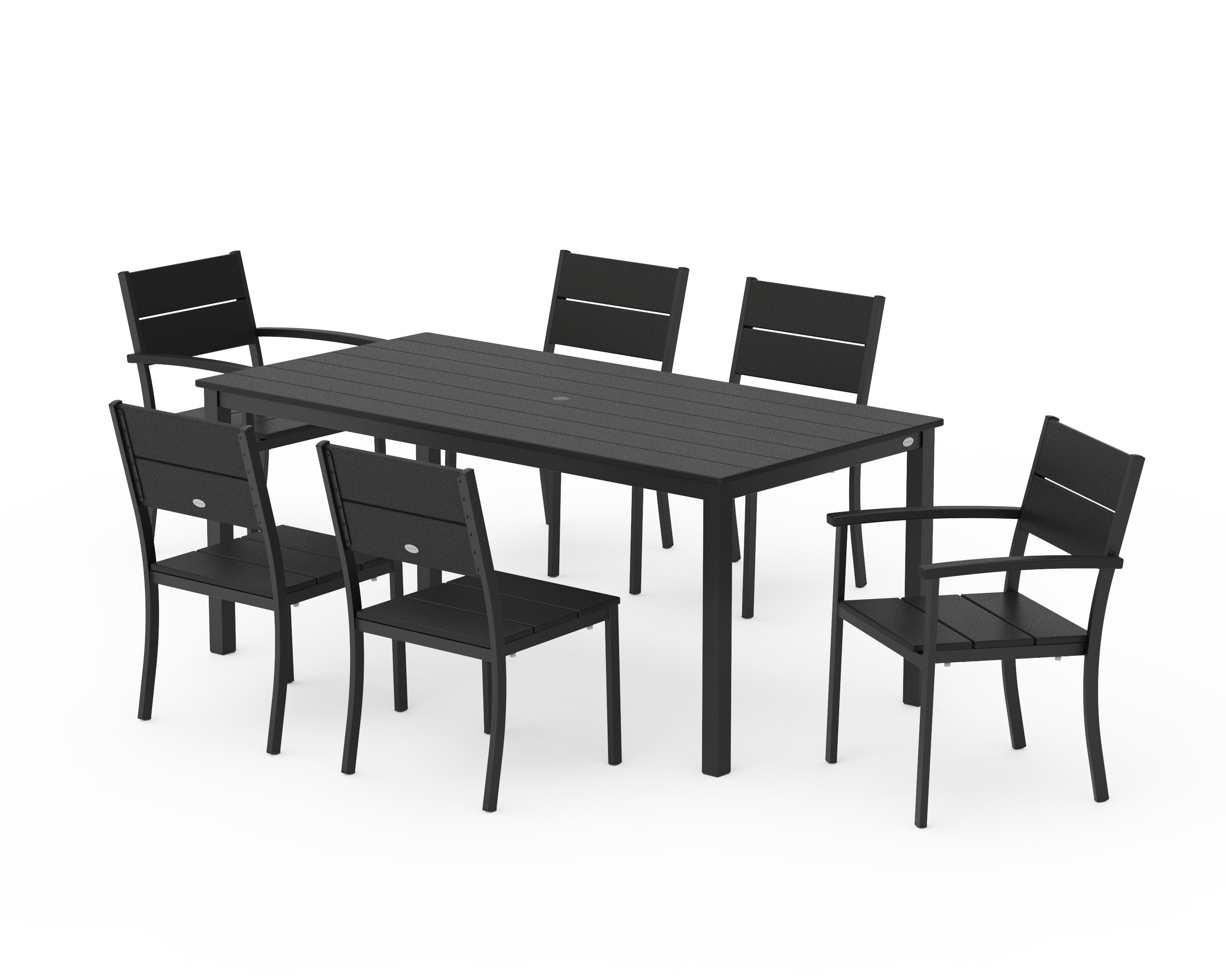 POLYWOOD® Main Street 7-Piece Dining Set in Black / Black